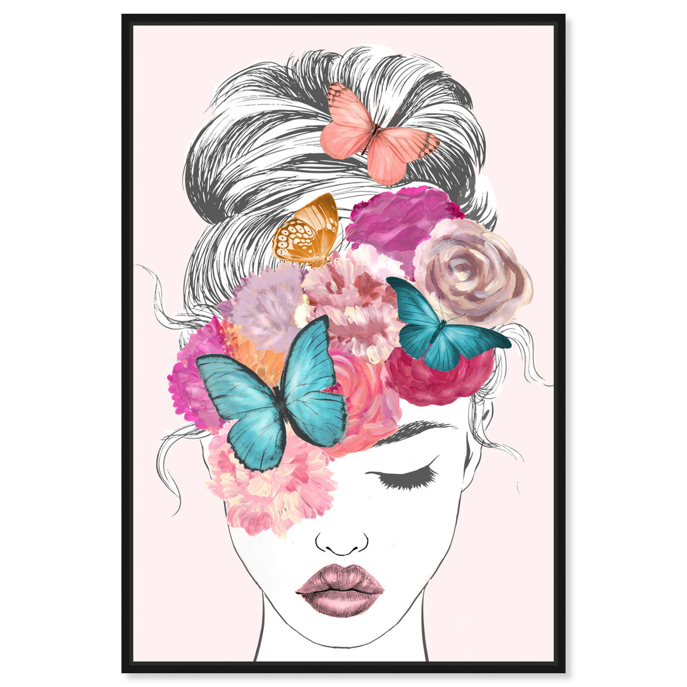 Front view of Butterflies in My Head featuring fashion and glam and portraits art.