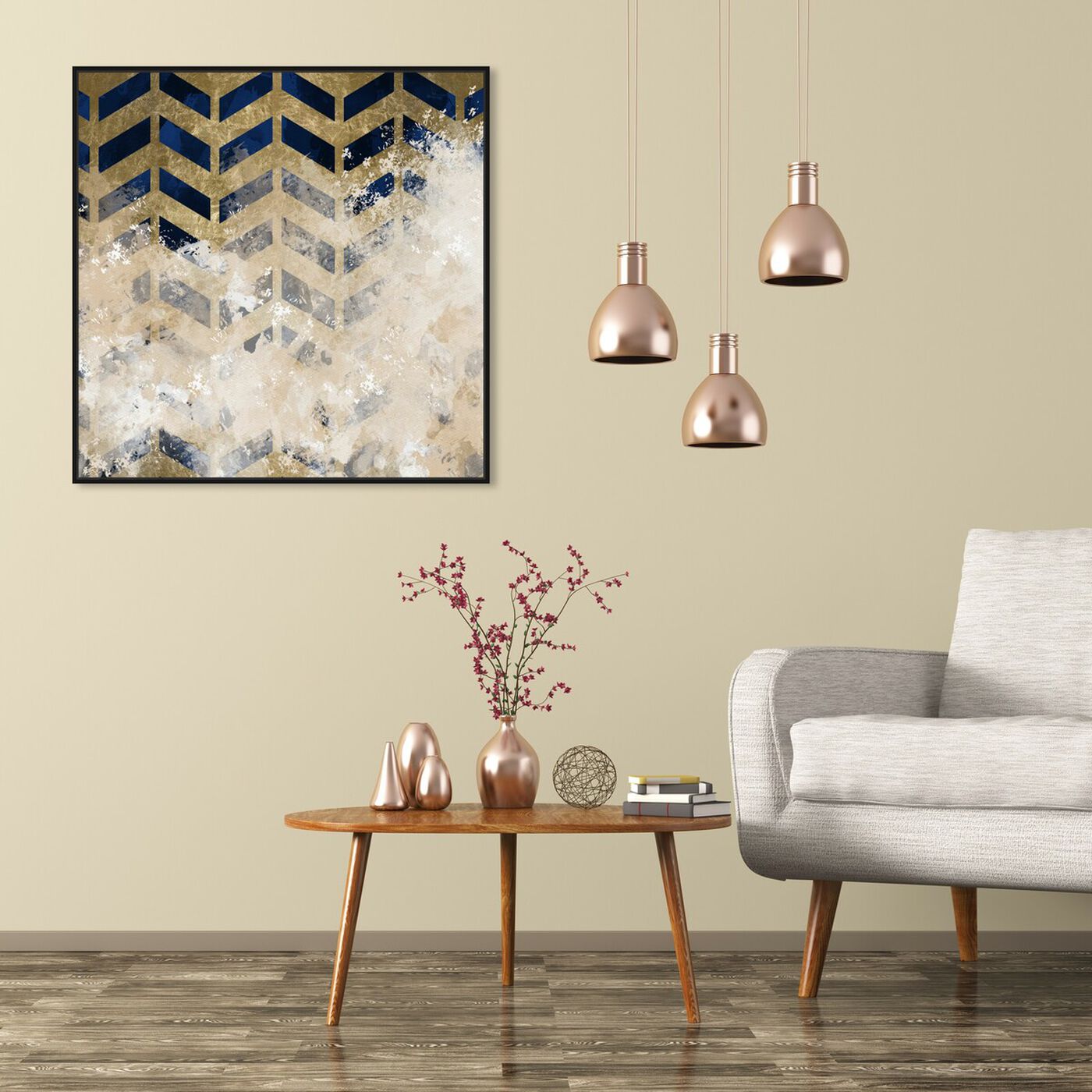 Hanging view of Hidden Chevrons featuring abstract and patterns art.