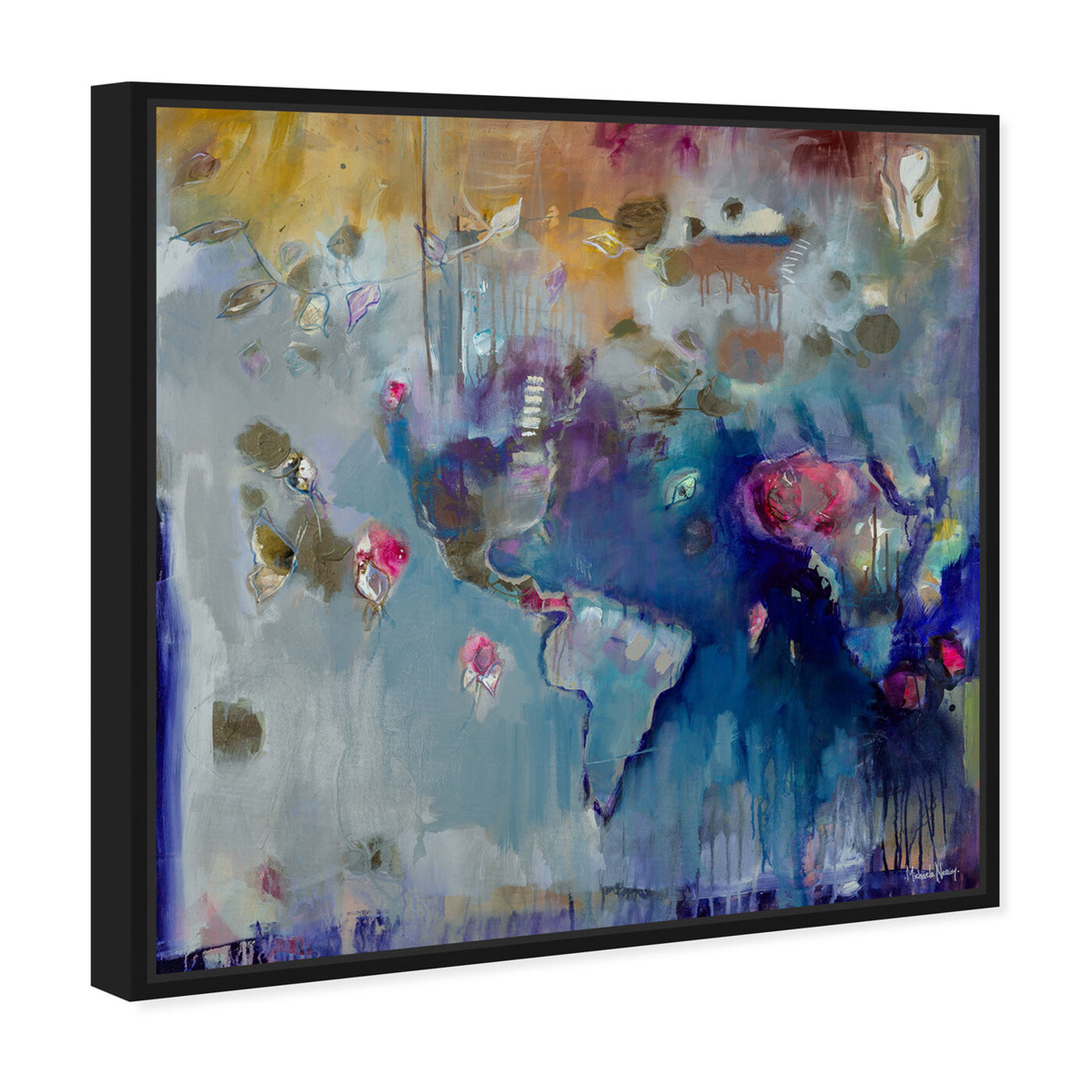 Angled view of All the Places I Can't Forget by Michaela Nessim Canvas Art featuring abstract and textures art.