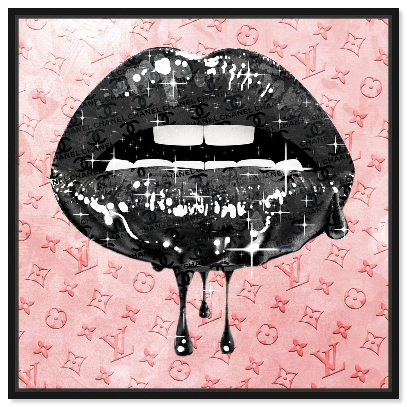 Front view of Noir and Blush Lips featuring fashion and glam and lips art.