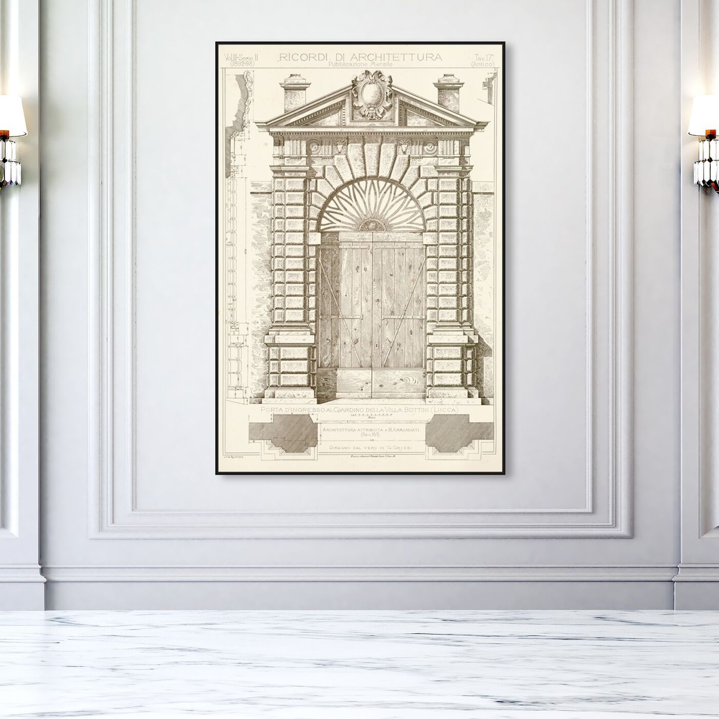 Hanging view of Porta D'Ingresso - The Art Cabinet featuring architecture and buildings and structures art.