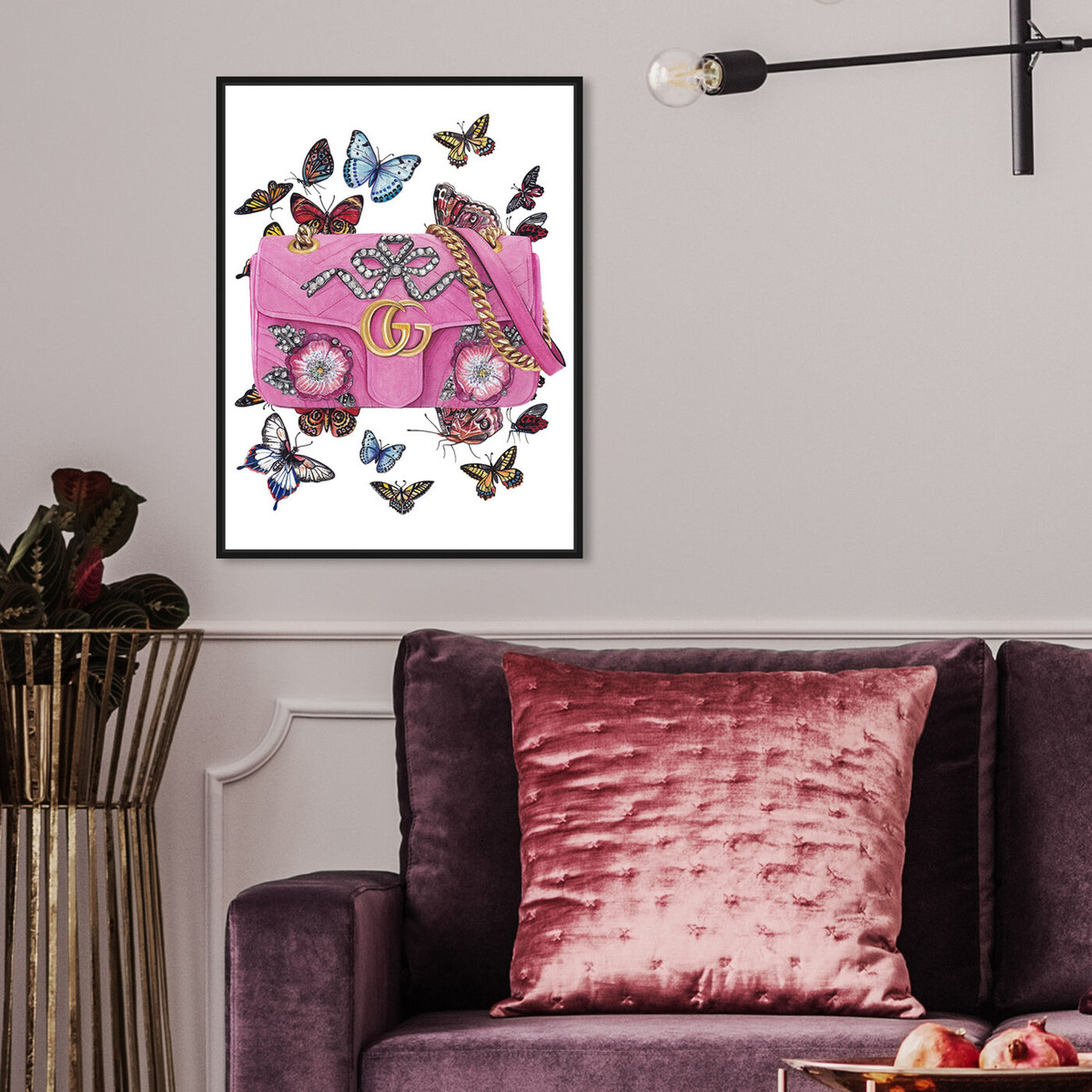 Hanging view of Doll Memories - Butterflies featuring fashion and glam and handbags art.