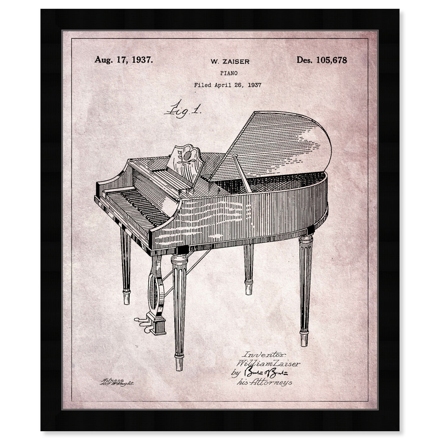 Front view of Piano 1937 featuring music and dance and music instruments art.