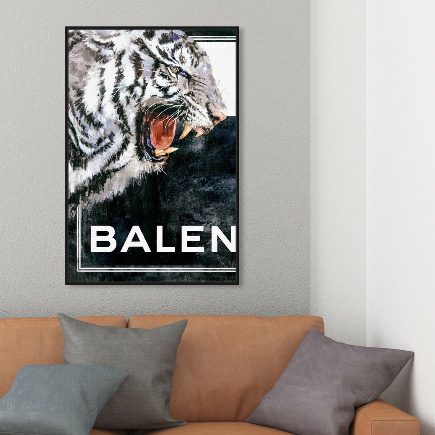 Hanging view of Tiger Effect Symbol I featuring animals and felines art.