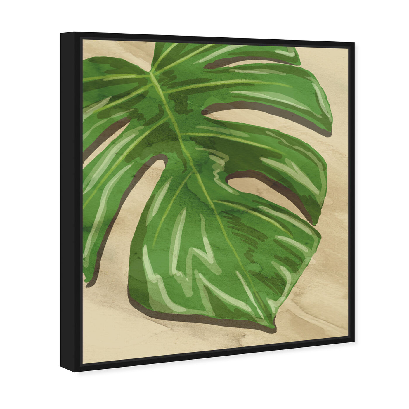 Angled view of Neutral Leaves I featuring floral and botanical and botanicals art.