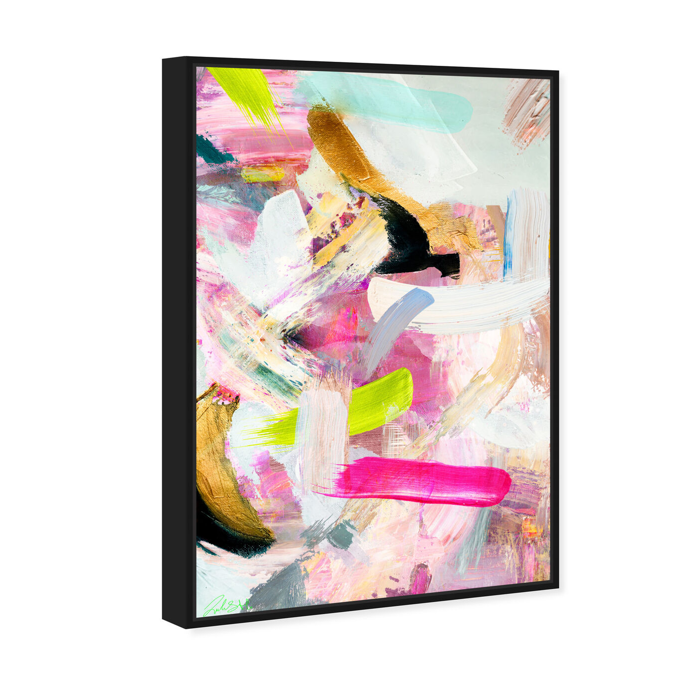 Angled view of Breakthrough featuring abstract and paint art.