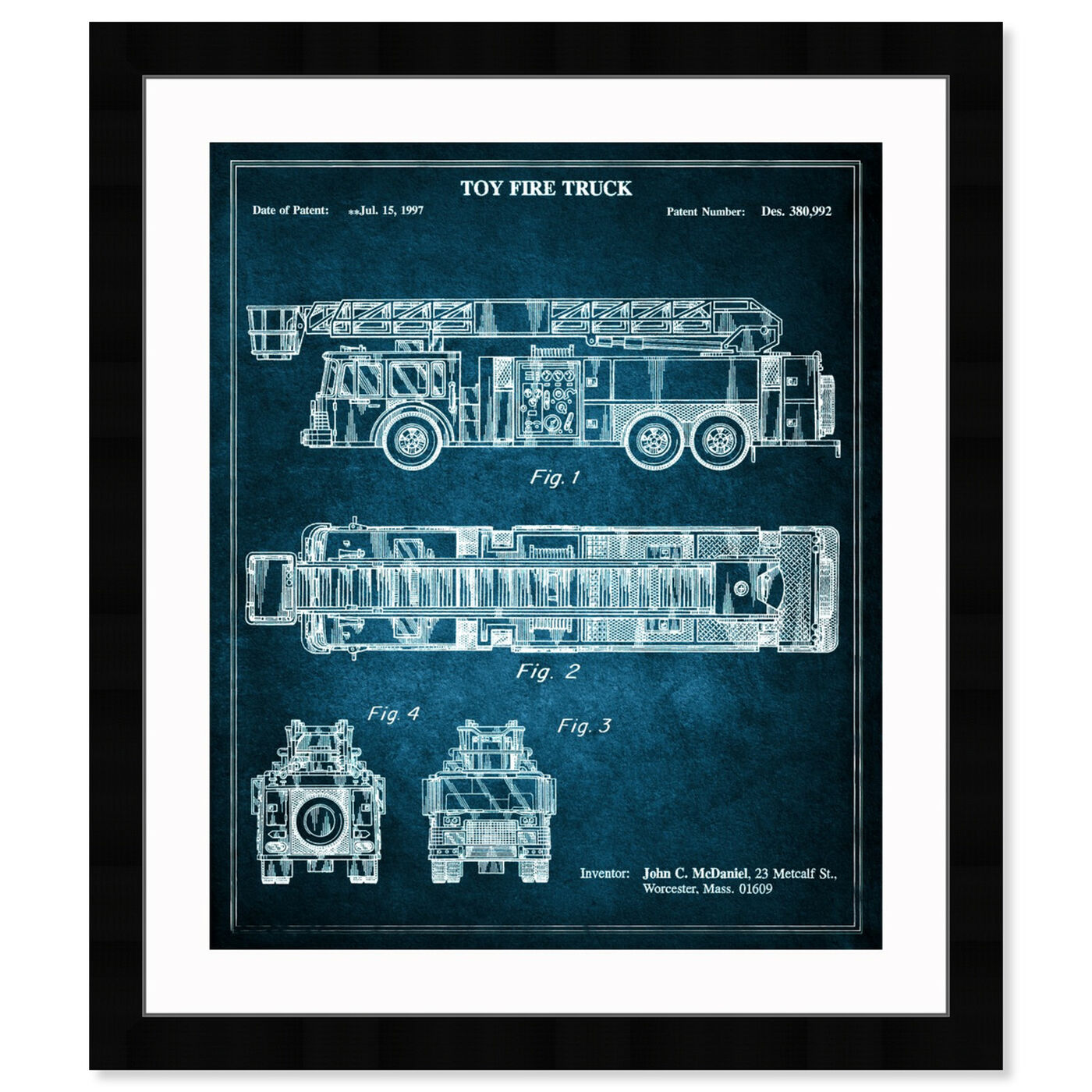 Front view of Toy Fire Truck 1997 - Blue featuring entertainment and hobbies and toys art.