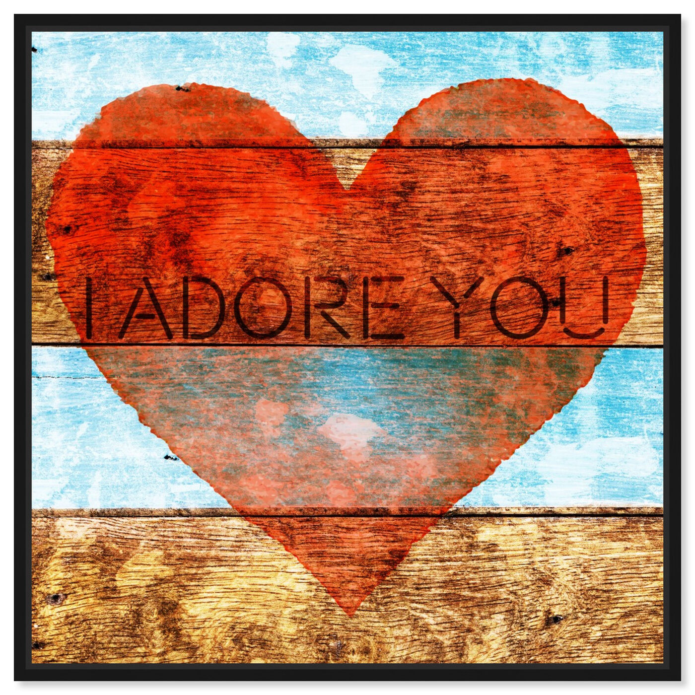 Front view of I Adore You featuring typography and quotes and love quotes and sayings art.