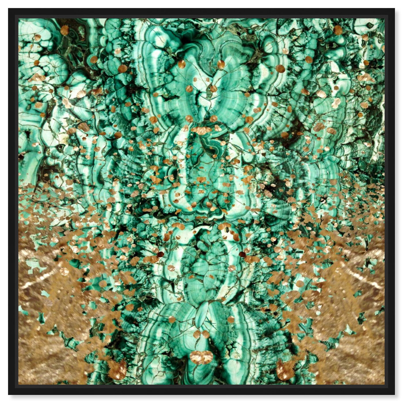 Front view of Emerald Sparkle featuring abstract and crystals art.