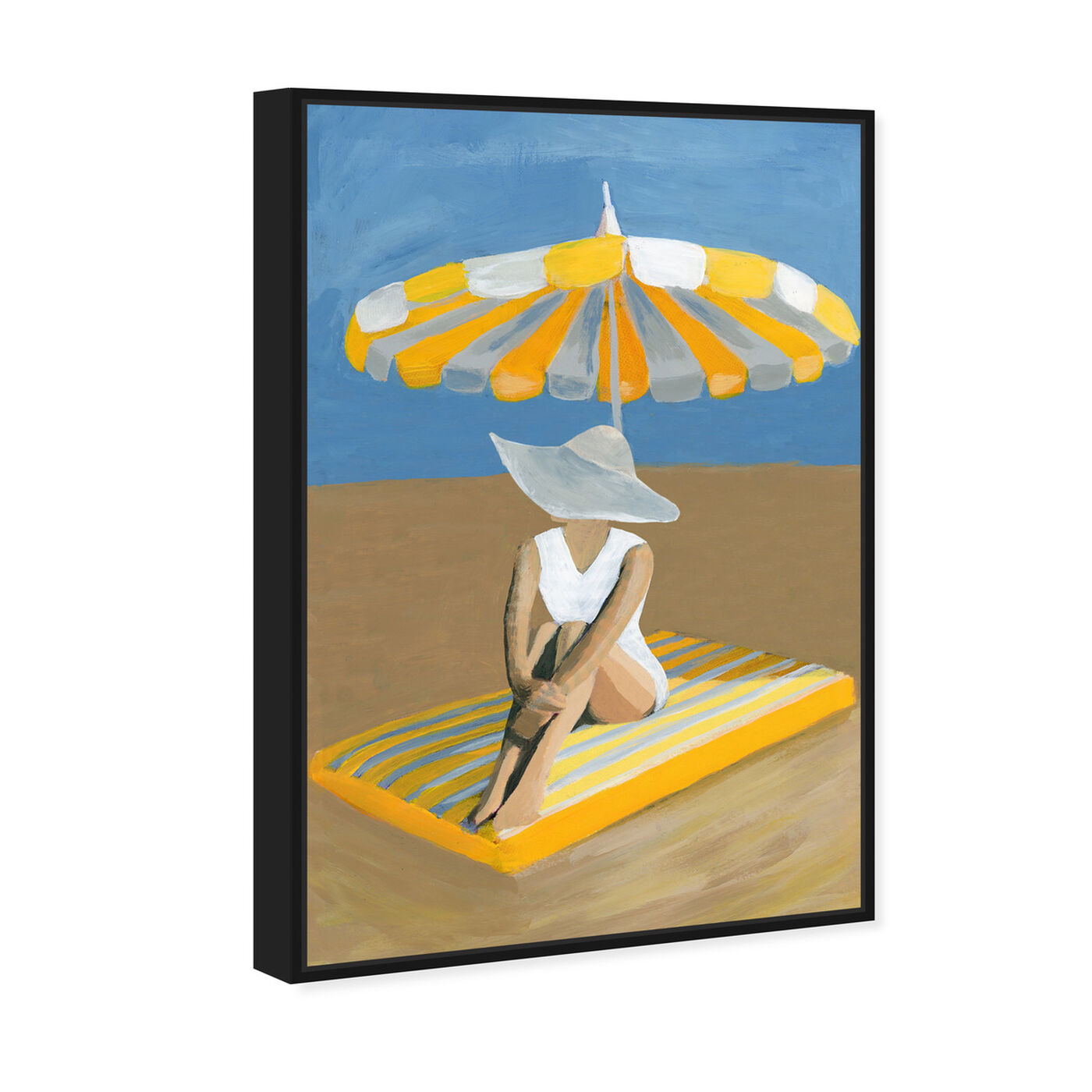 Angled view of Yellow Umbrella featuring fashion and glam and swimsuit art.