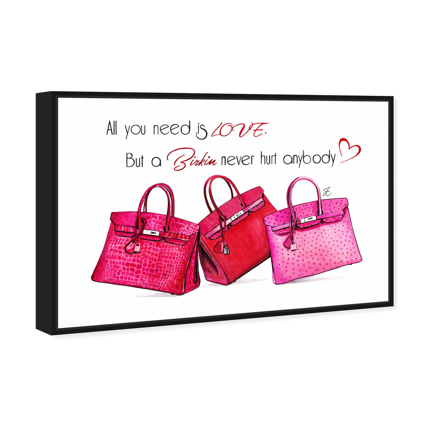 Angled view of Doll Memories - Birkin Pink featuring fashion and glam and handbags art.