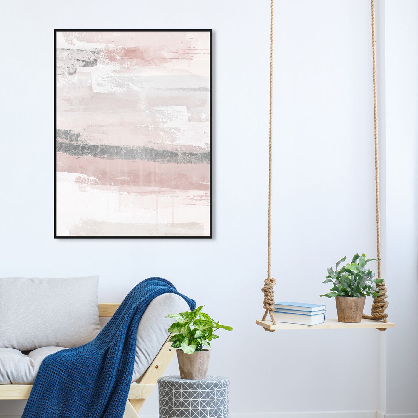 Hanging view of Sophisticated Elements Blush featuring abstract and paint art.