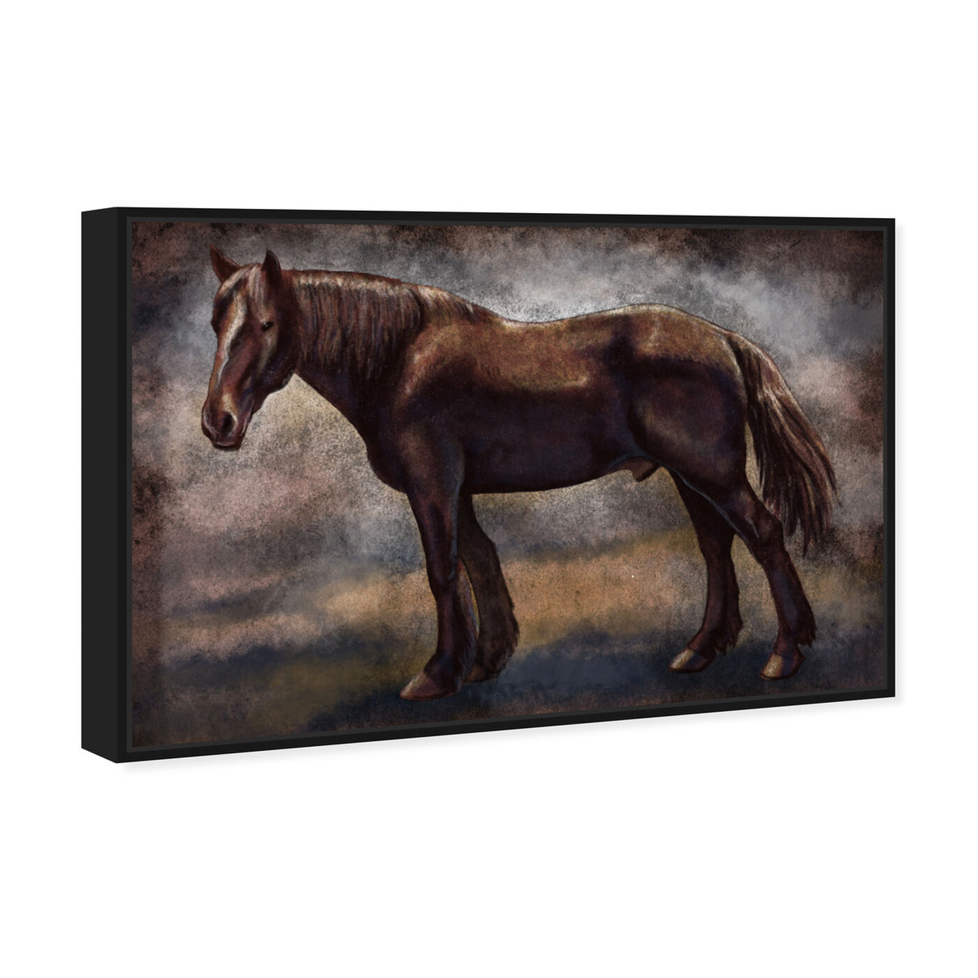 Angled view of Brown Horse featuring animals and farm animals art.