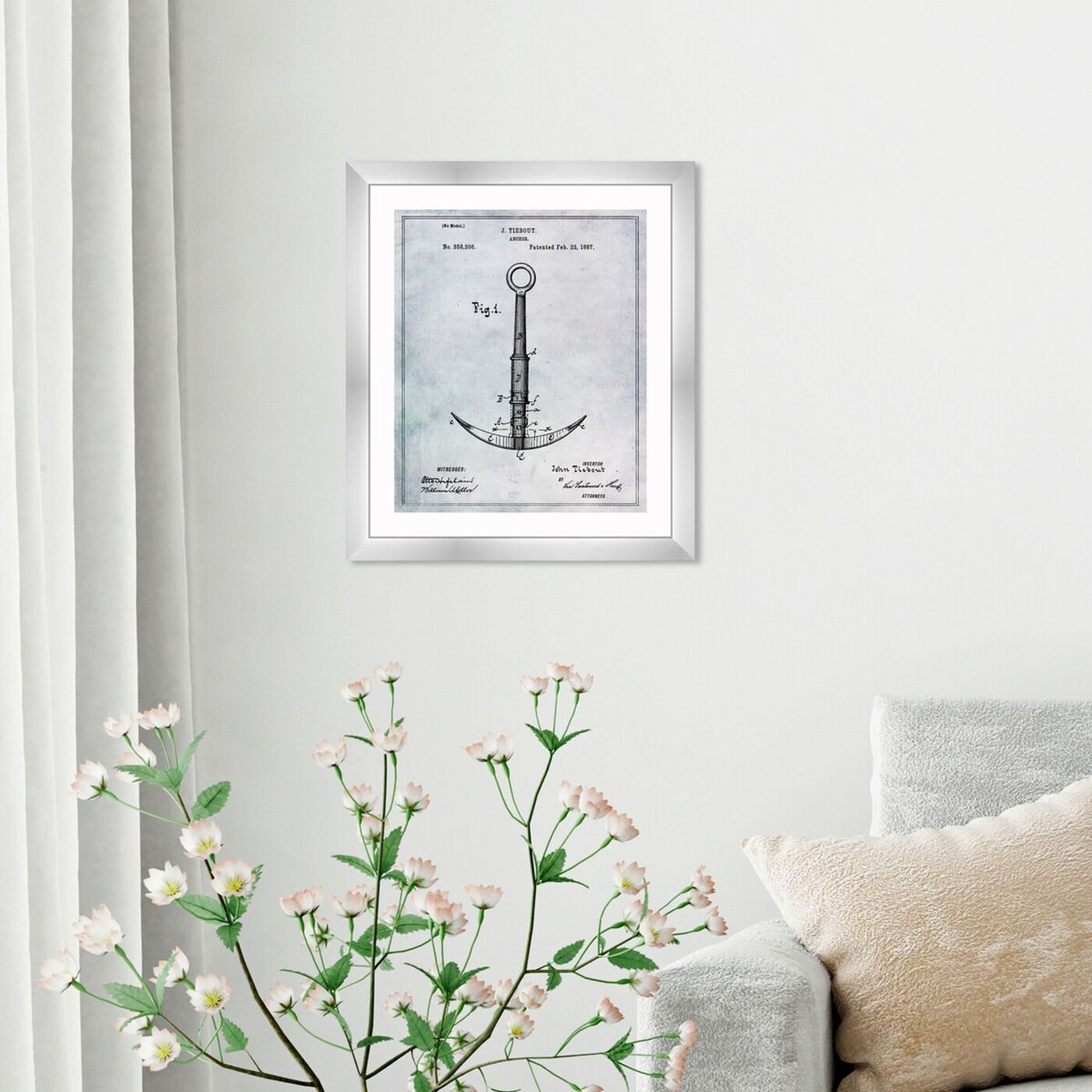 Hanging view of Anchor 1887 I featuring nautical and coastal and nautical watercrafts art.