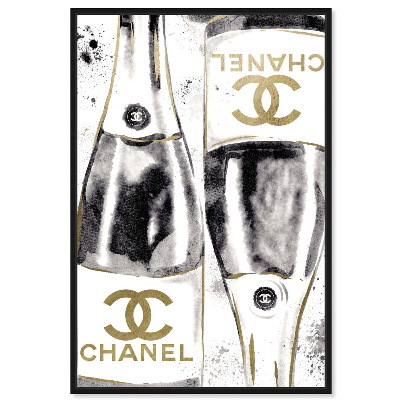 Front view of Inkwash Champagne featuring fashion and glam and lifestyle art.