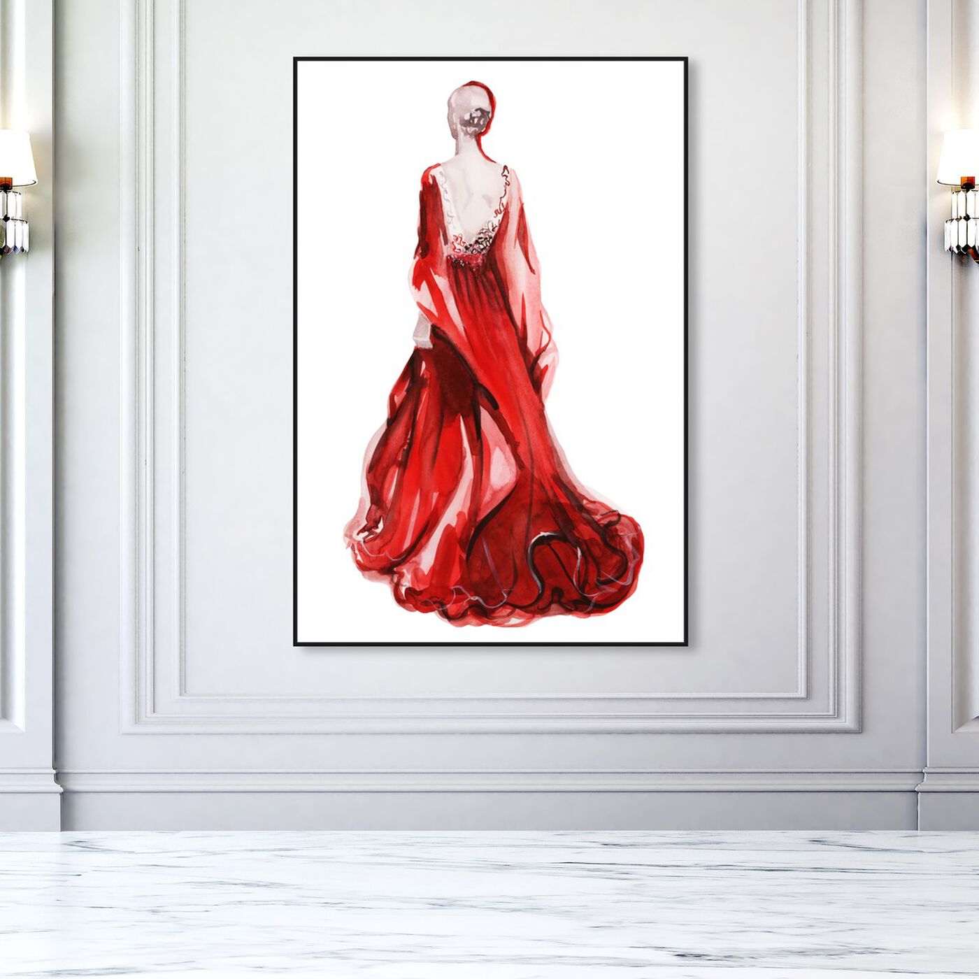 Hanging view of Red Dress - Gill Bay featuring fashion and glam and dress art.