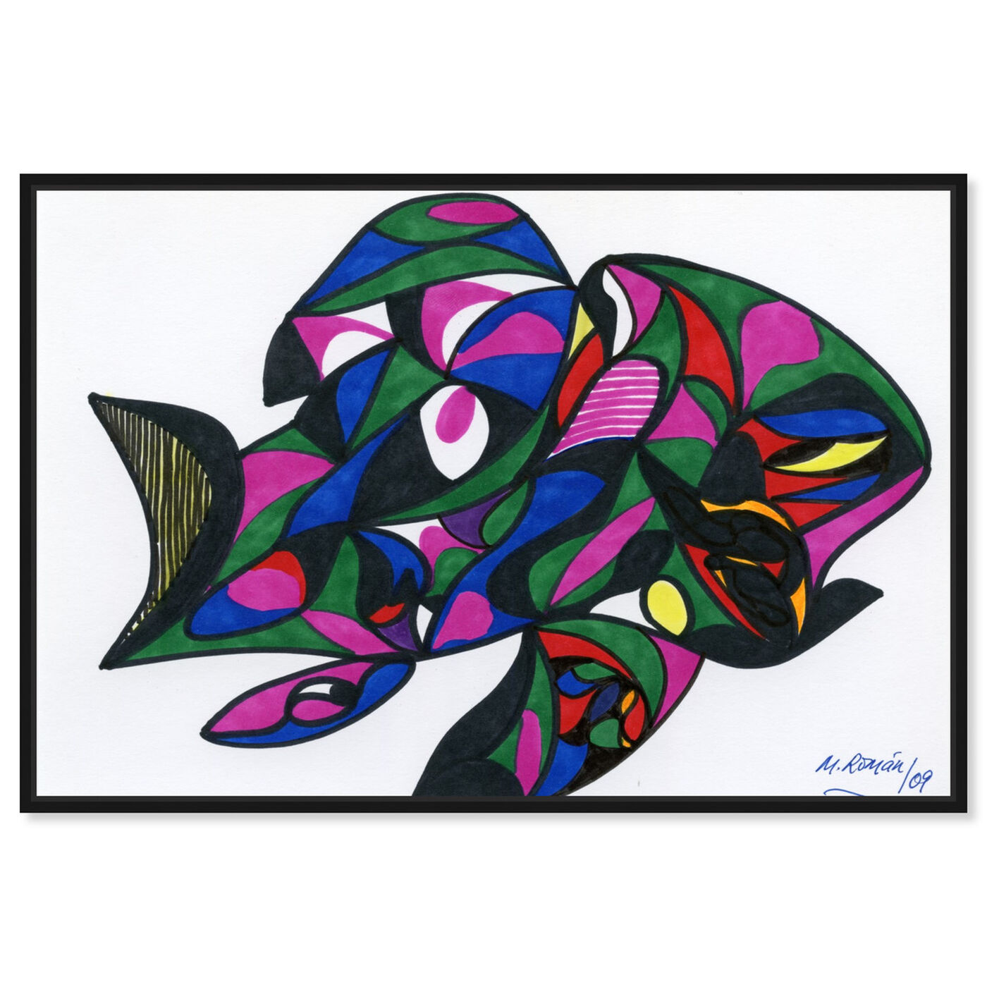 Front view of Colorful Goldfish featuring abstract and geometric art.