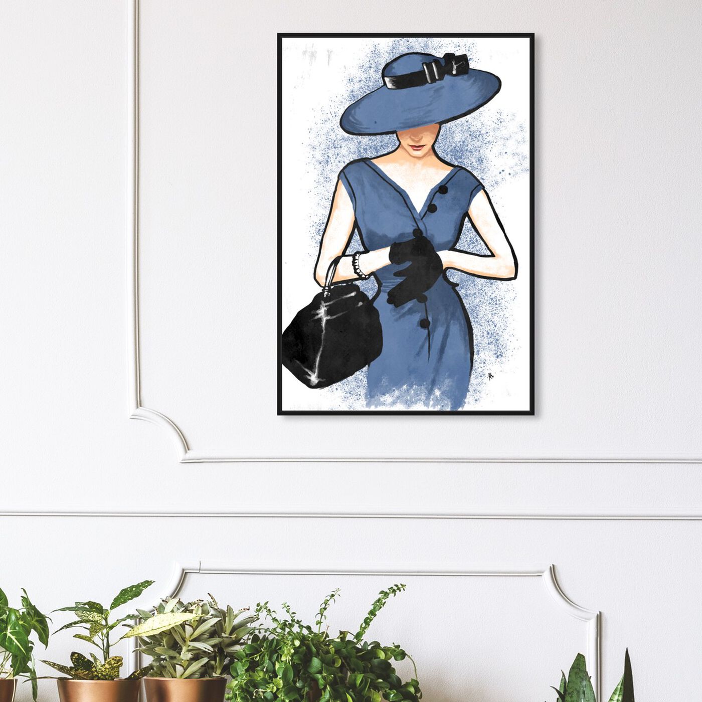Hanging view of Lady in Blue featuring fashion and glam and outfits art.