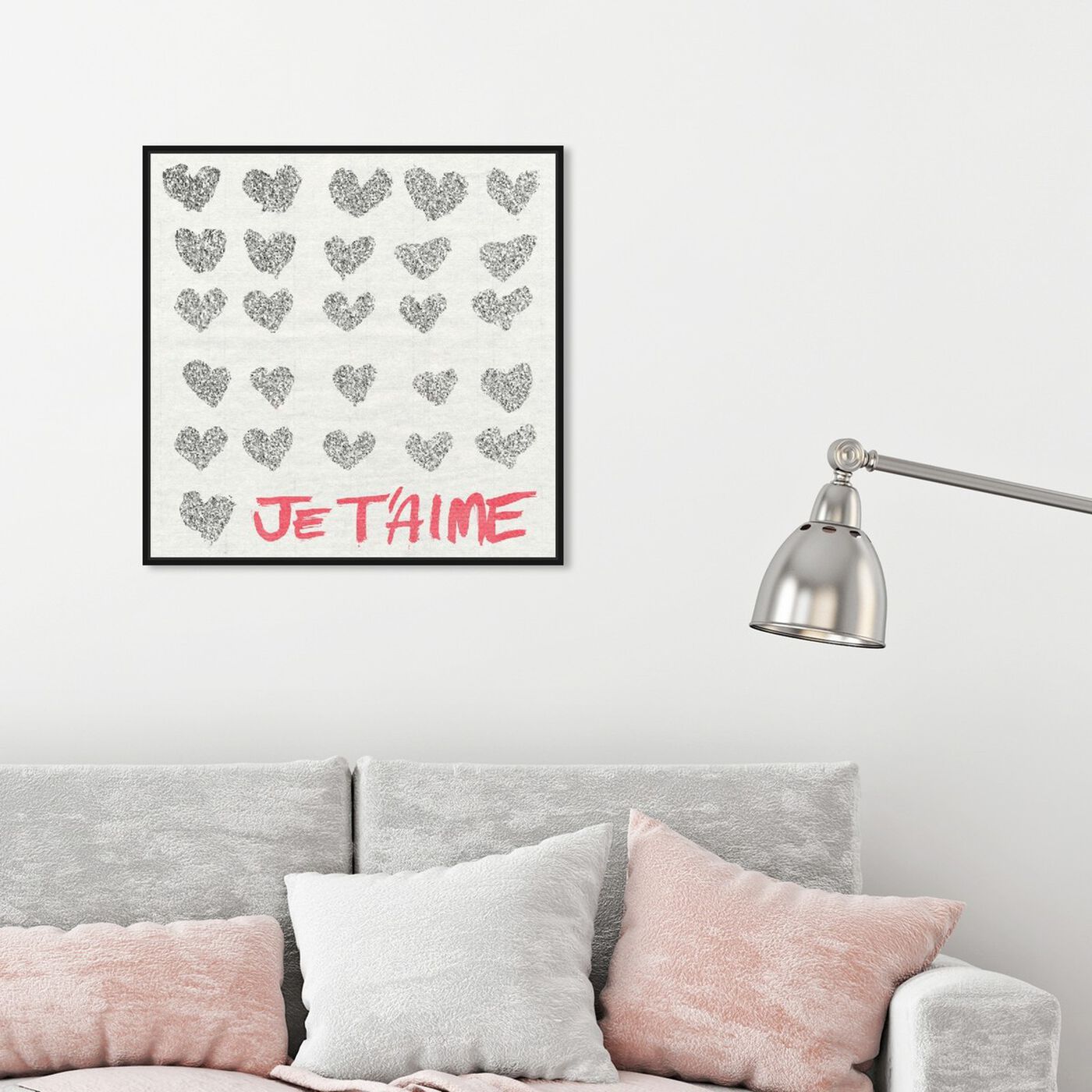 Hanging view of Jetaime Heart featuring typography and quotes and love quotes and sayings art.