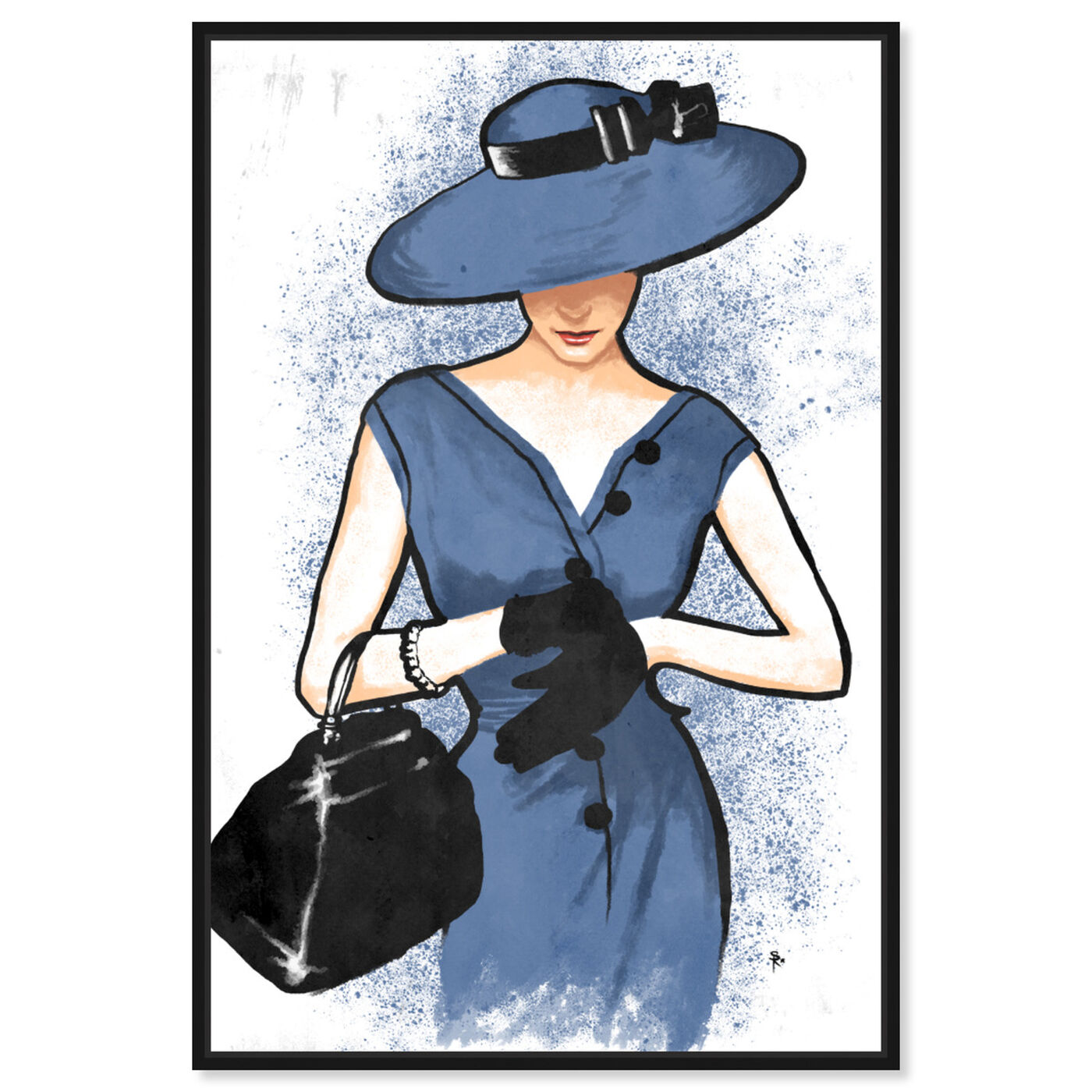 Front view of Lady in Blue featuring fashion and glam and outfits art.