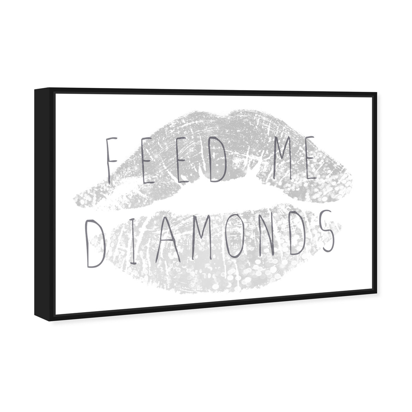 Angled view of Feed Me Diamonds featuring fashion and glam and lips art.