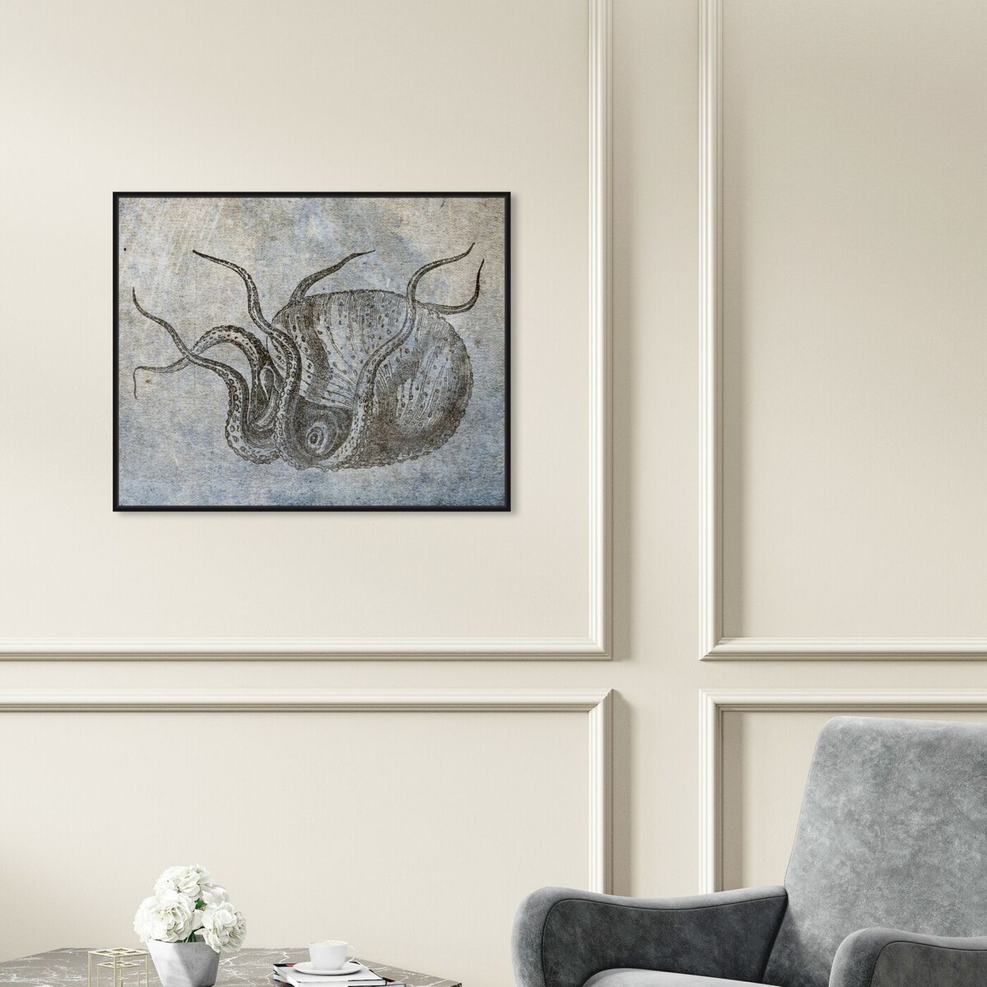 Hanging view of Nautilus featuring nautical and coastal and marine life art.