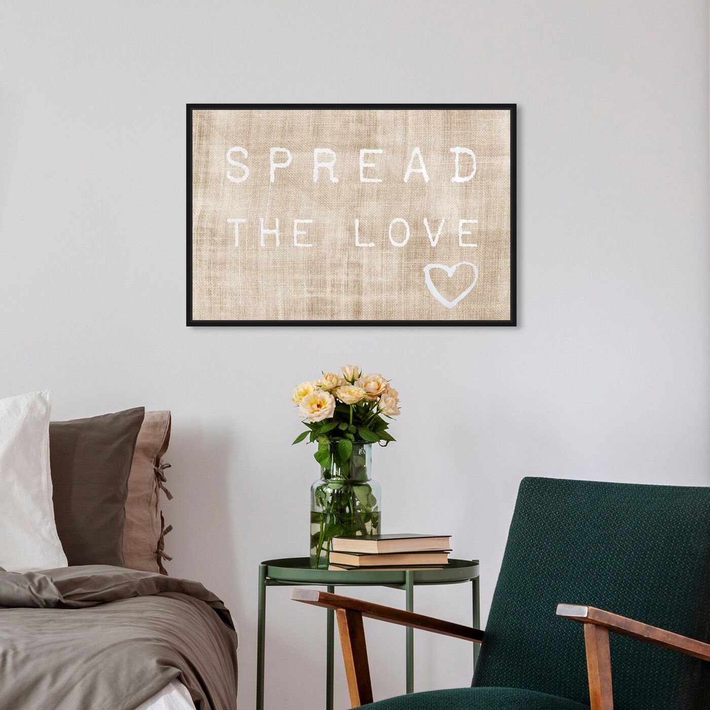 Hanging view of Spread the Love featuring typography and quotes and love quotes and sayings art.