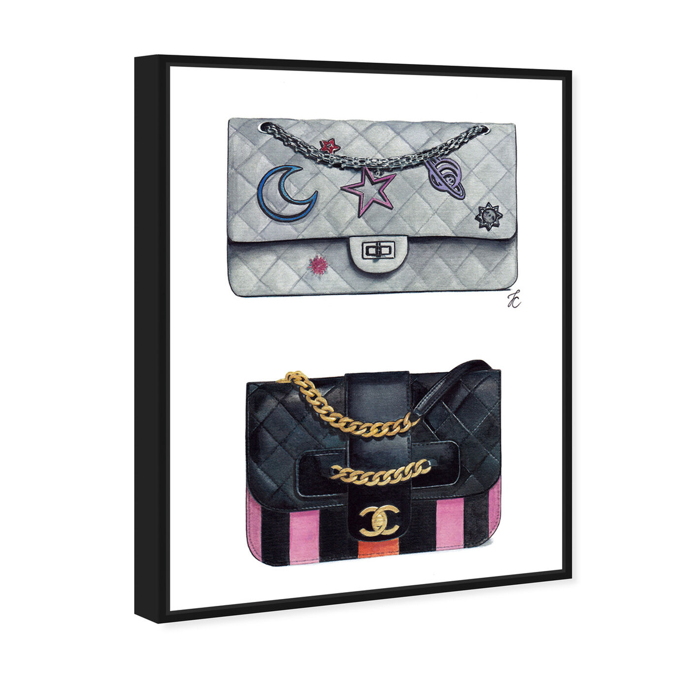 Angled view of Doll Memories - Iconic Bag Beauty featuring fashion and glam and handbags art.