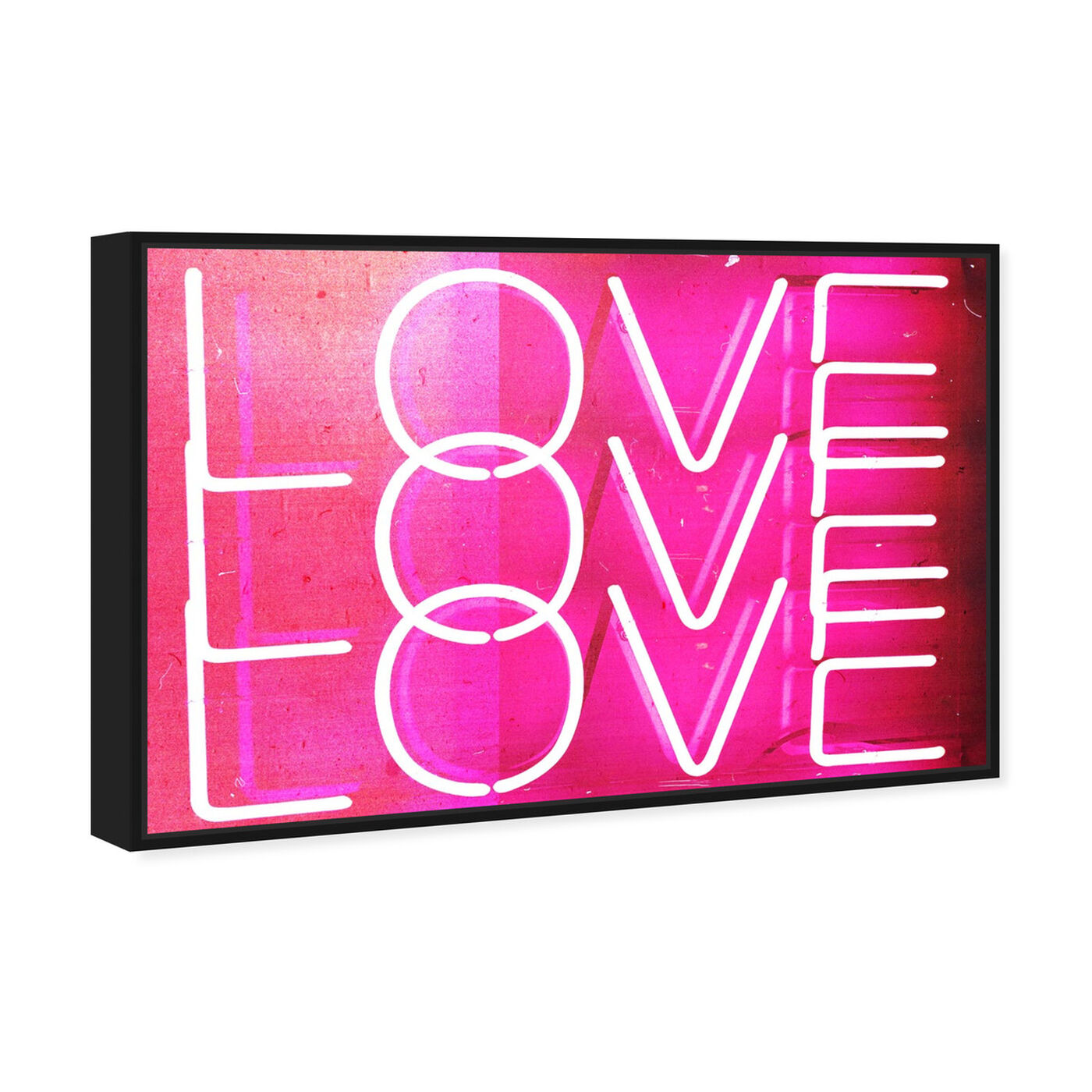 Angled view of Love Neon Lights featuring typography and quotes and love quotes and sayings art.