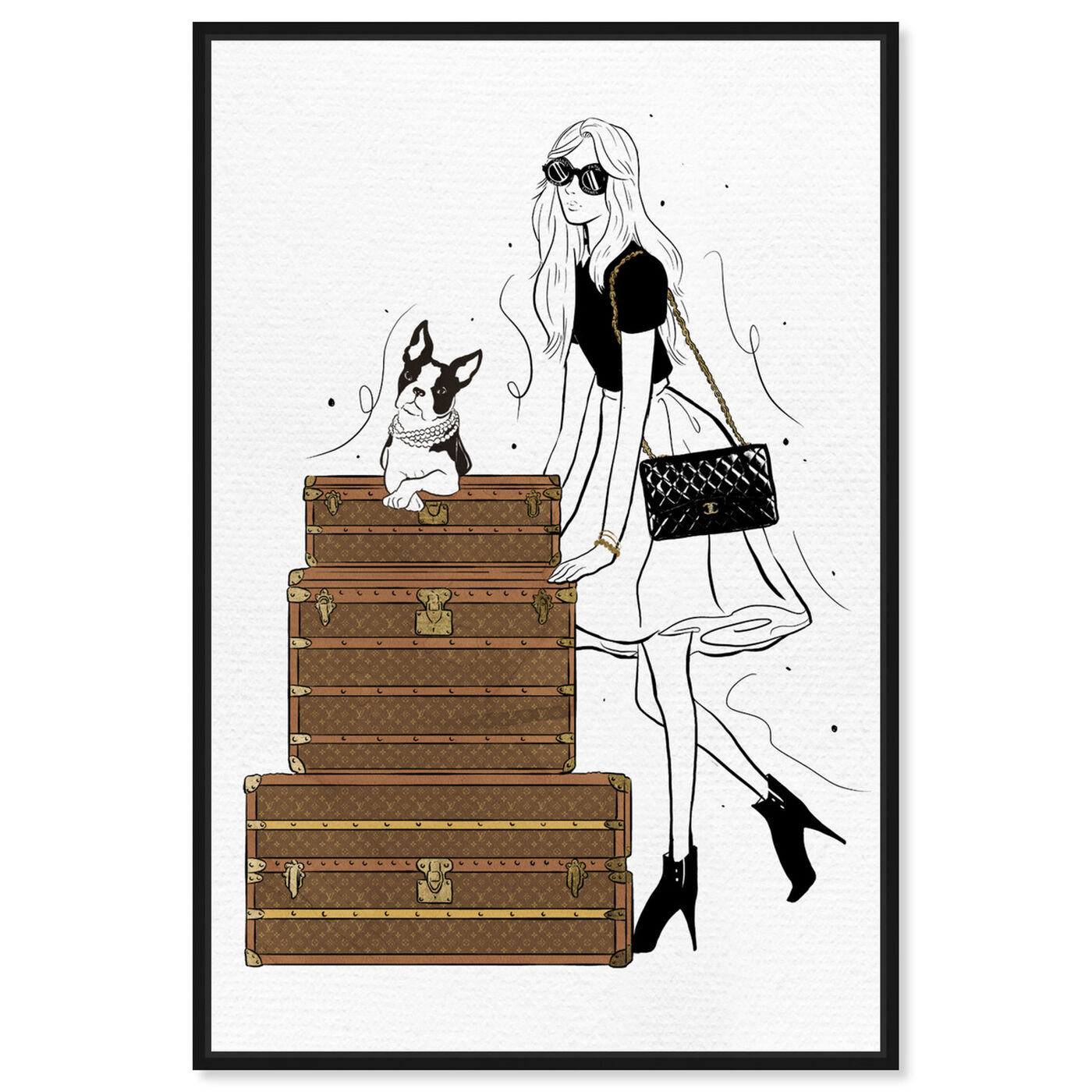 Front view of Traveling in Style featuring fashion and glam and travel essentials art.