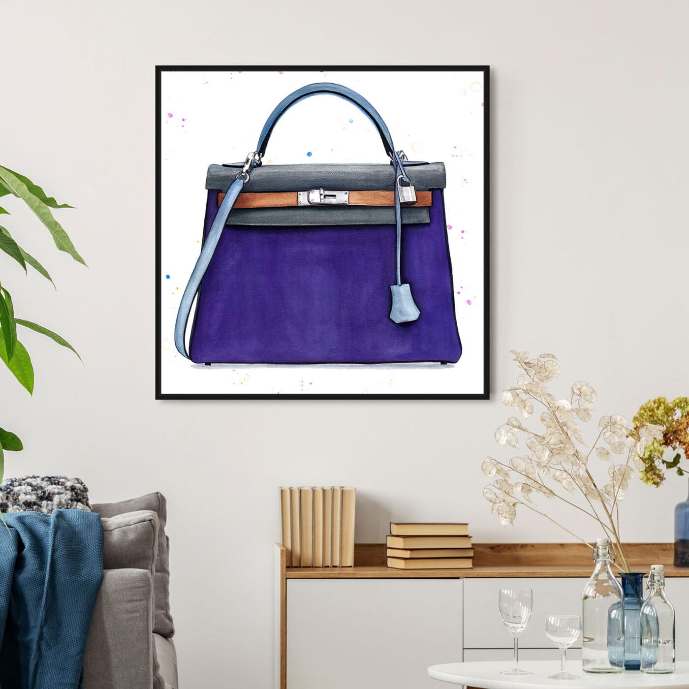 Hanging view of Doll Memories - Violet featuring fashion and glam and handbags art.