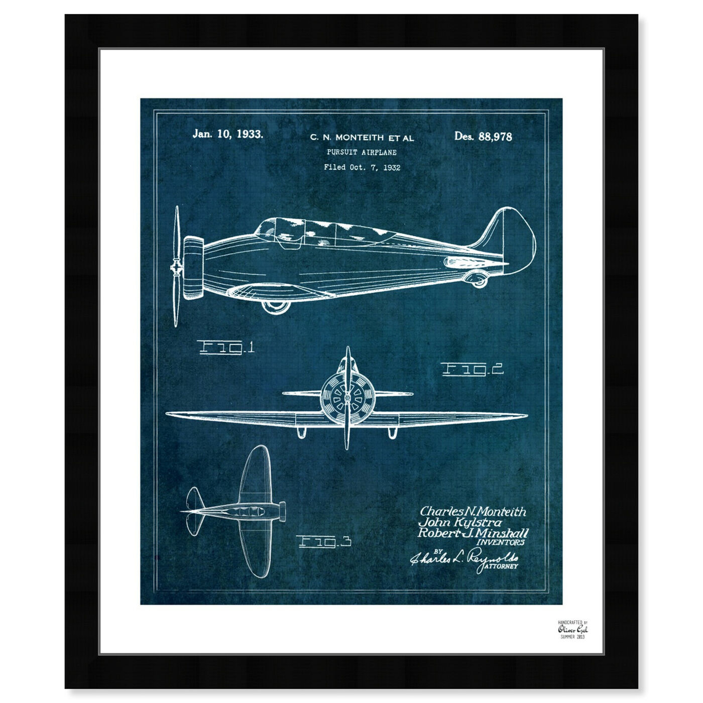 Front view of Pursuit Airplane 1933 featuring transportation and airplanes art.