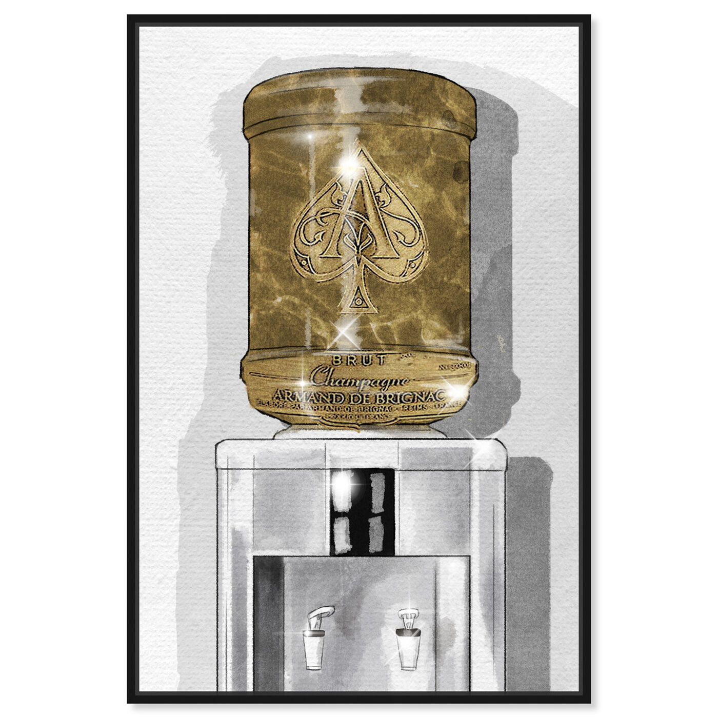 Front view of Spades Champagne Watercooler featuring fashion and glam and lifestyle art.