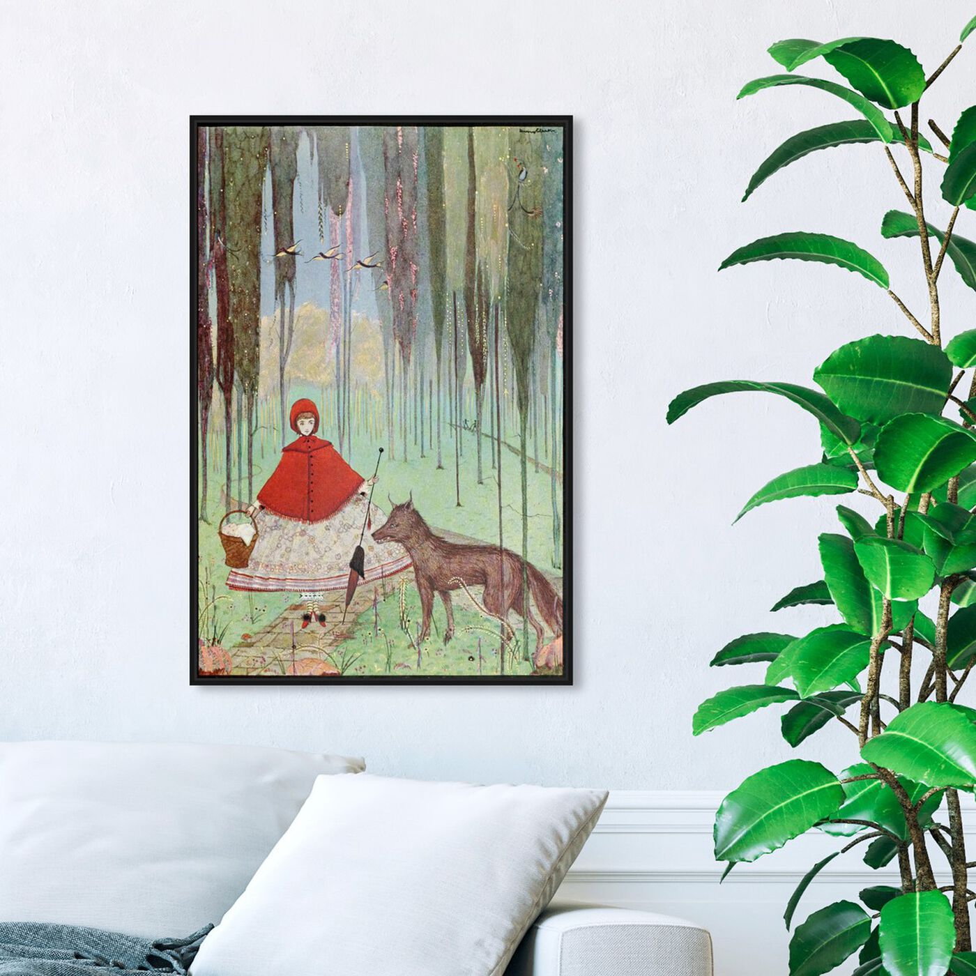 Hanging view of Little Red Riding Hood featuring fantasy and sci-fi and fairy tales art.