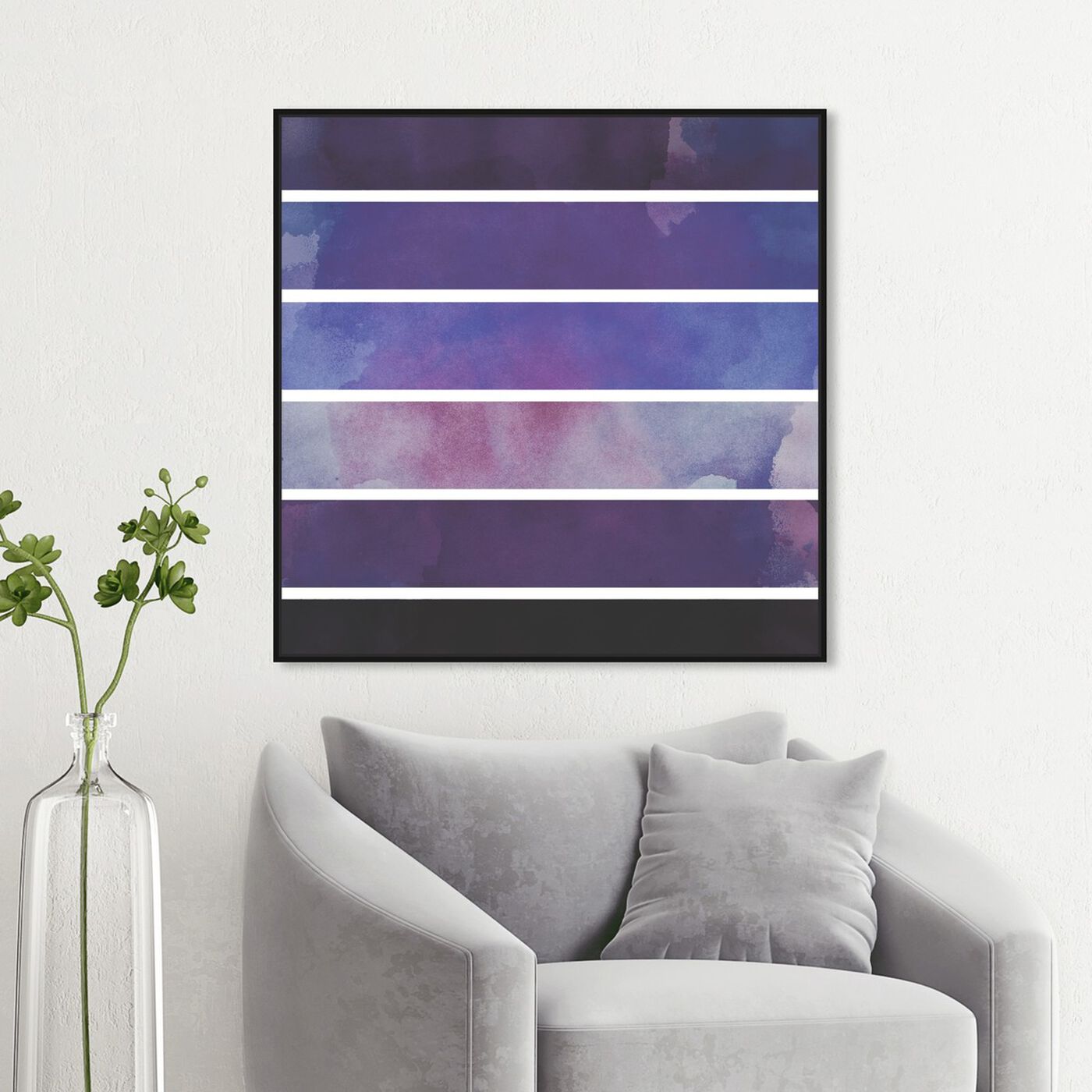 Hanging view of Plum Sprouts featuring abstract and paint art.