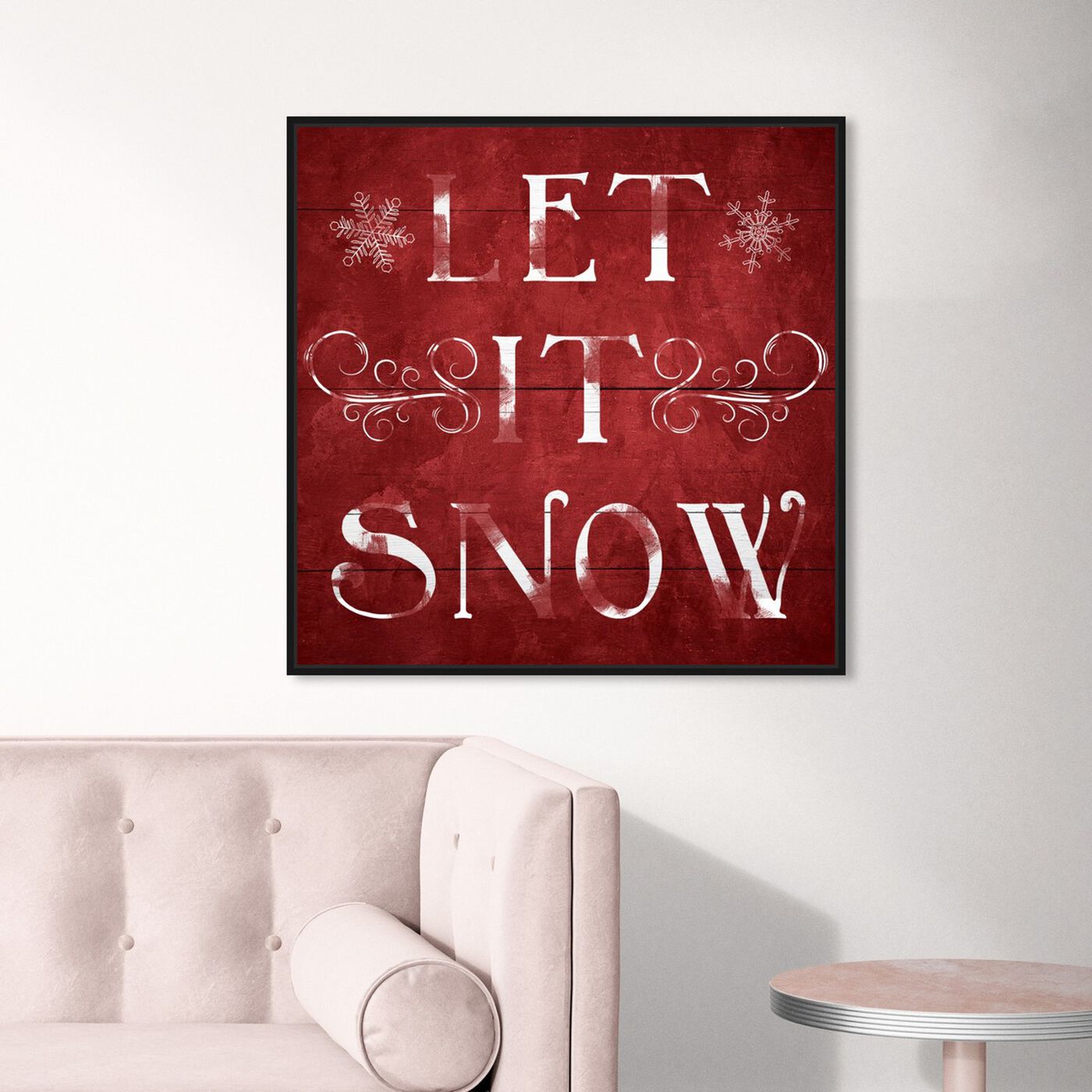 Hanging view of Let It Snow featuring holiday and seasonal and holidays art.