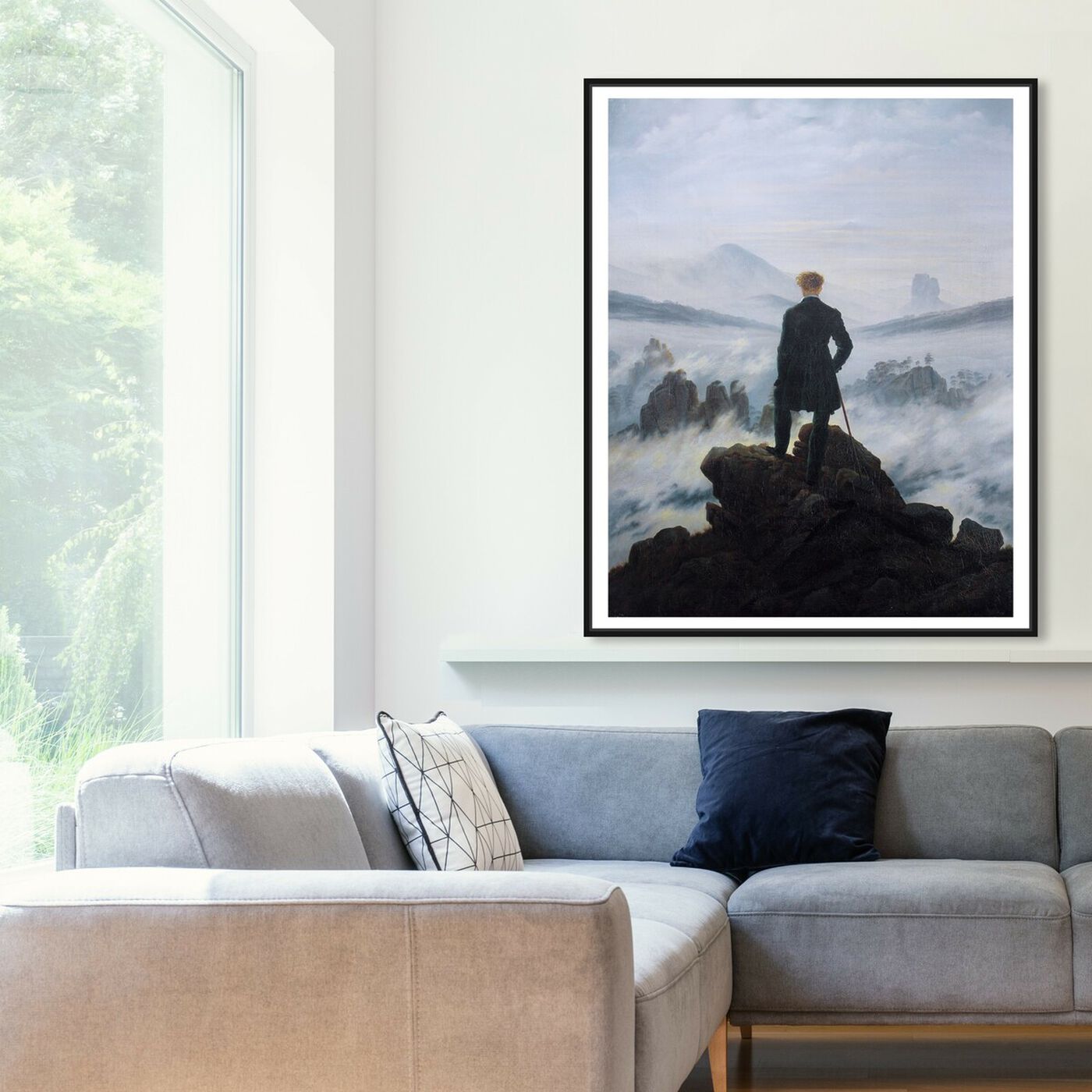 Hanging view of Friedrich - The Wanderer featuring classic and figurative and classical figures art.