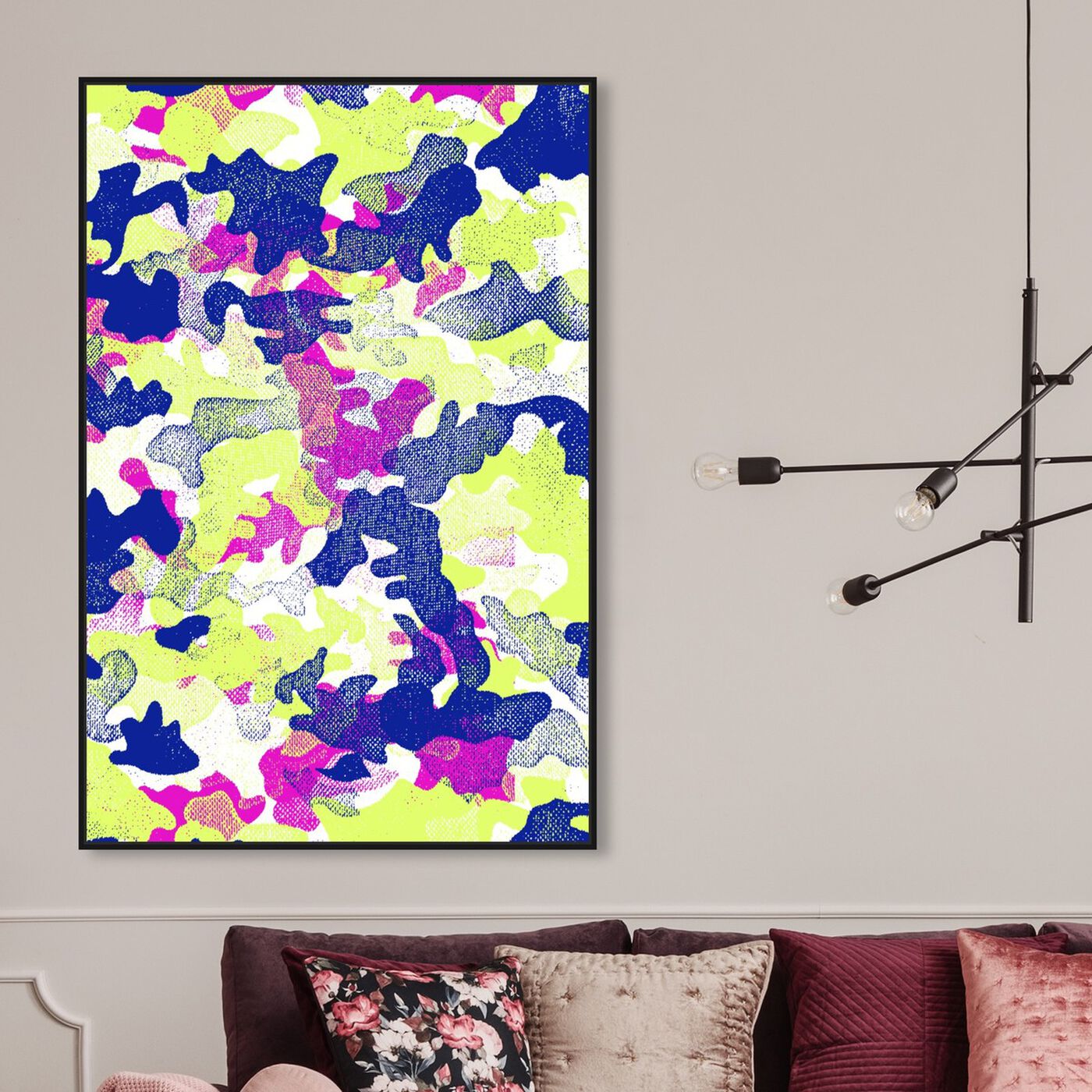 Hanging view of Camo TWO featuring abstract and paint art.