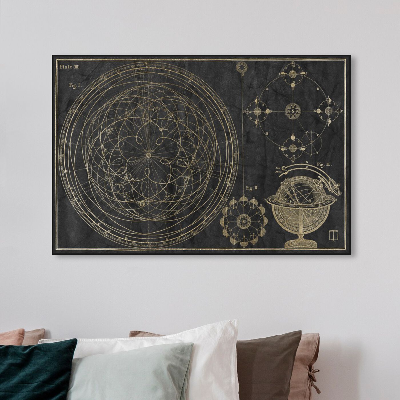 Hanging view of Floreali Astronomic Plate featuring astronomy and space and telescopes art.
