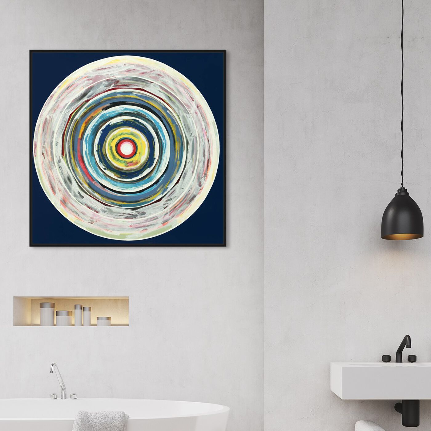 Hanging view of Sai - Pictis Spiralis 1NM1138 featuring abstract and paint art.