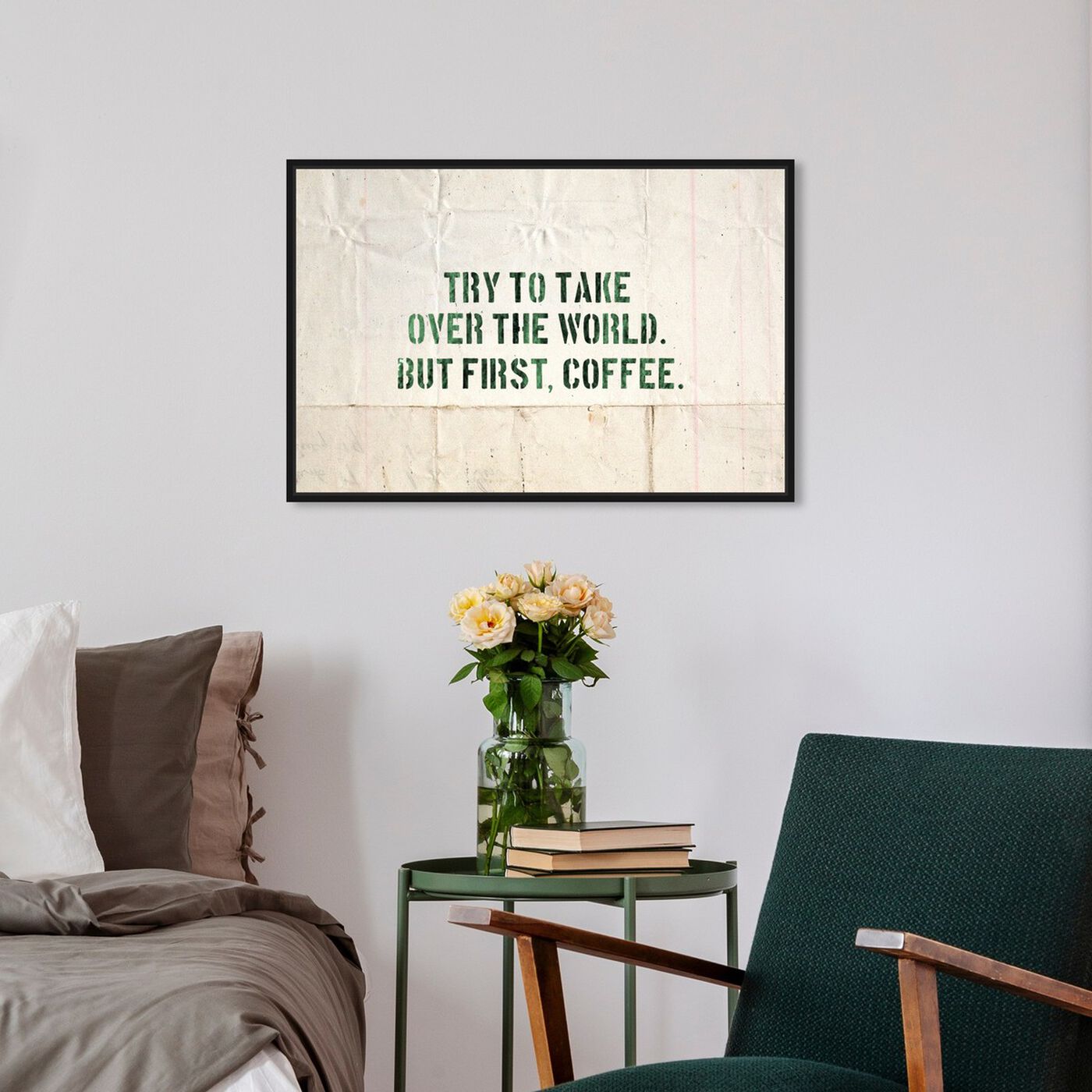 Hanging view of Coffee featuring typography and quotes and funny quotes and sayings art.