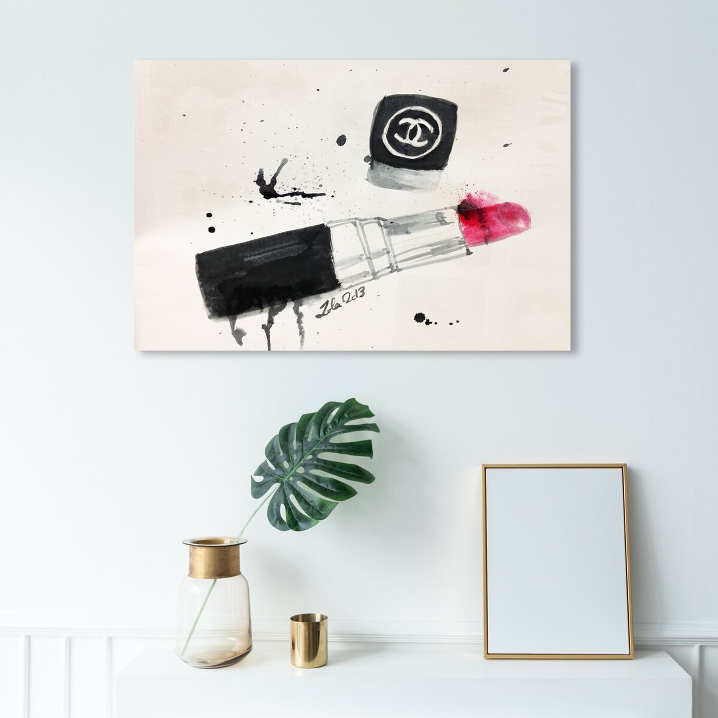 Hanging view of Lipstick Stains featuring fashion and glam and makeup art.