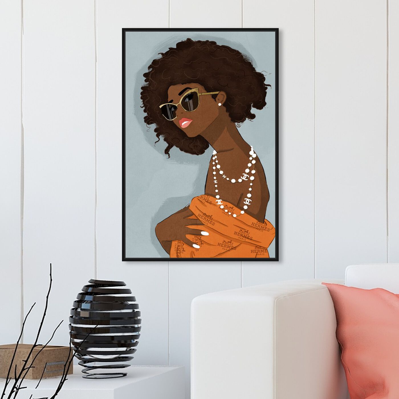 Hanging view of Girl and a Pearl Earring featuring fashion and glam and jewelry art.