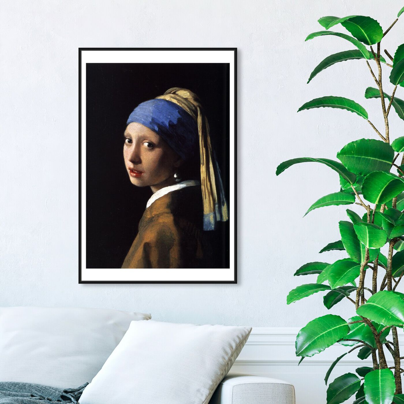 Hanging view of Vermeer - Girl With The Pearl Earring featuring classic and figurative and renaissance art.
