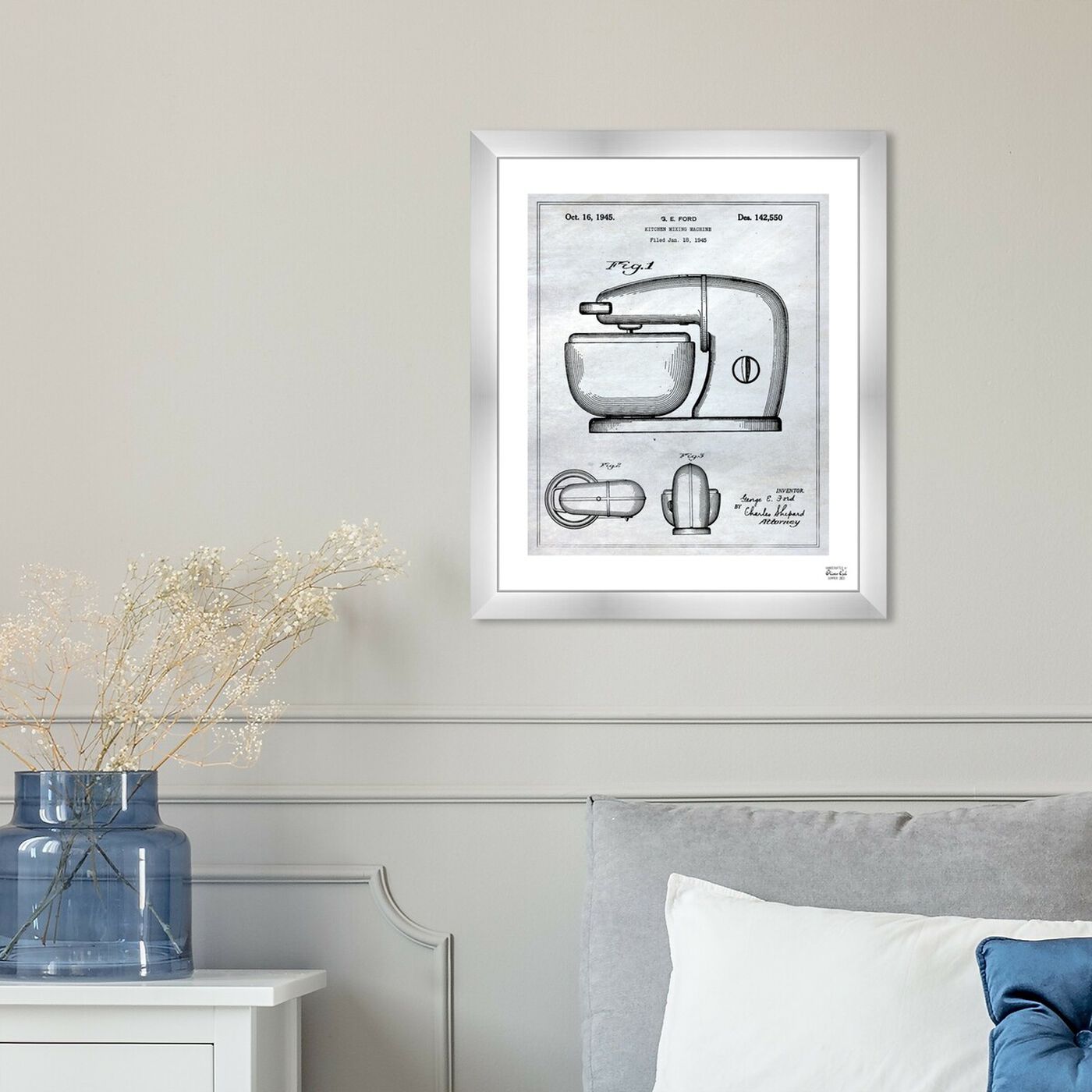 Hanging view of Kitchen Mixing Machine 1945 featuring food and cuisine and cooking and chef art.