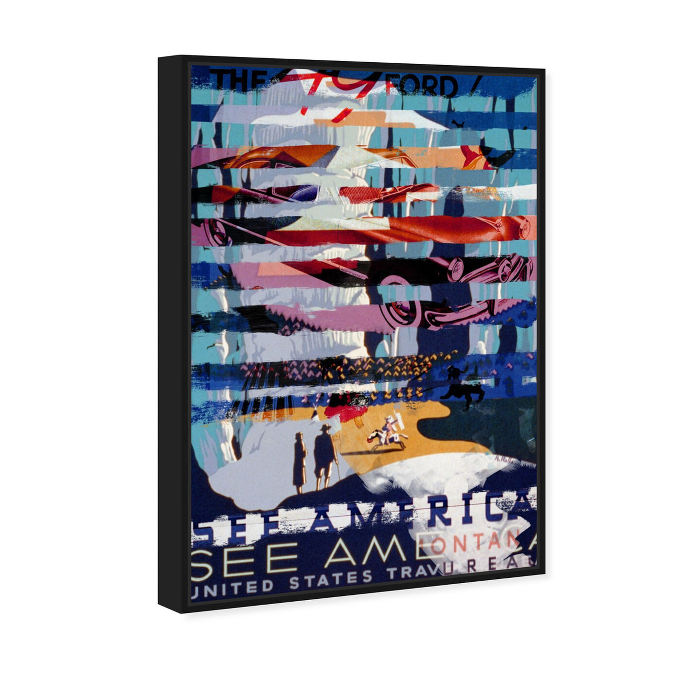 Angled view of See America by Car featuring advertising and posters art.