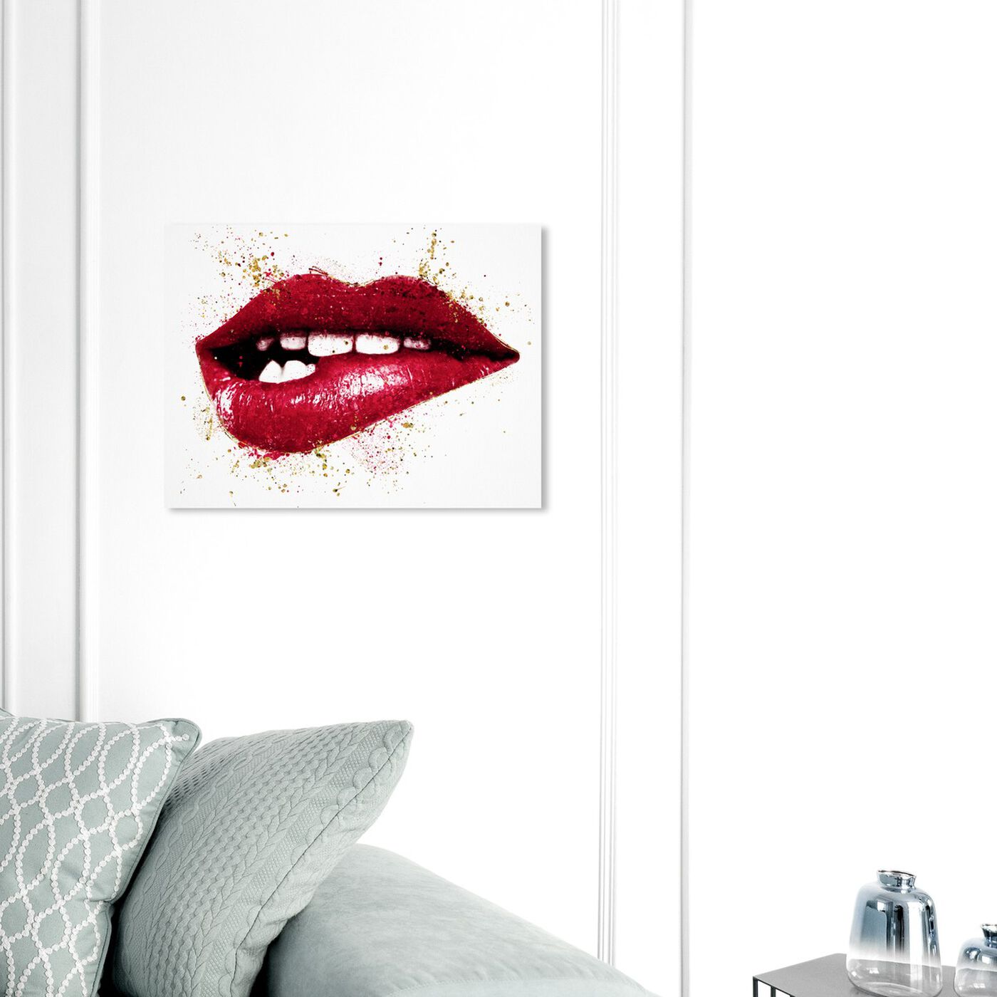 Hanging view of Rouge Lip Bite featuring fashion and glam and lips art.