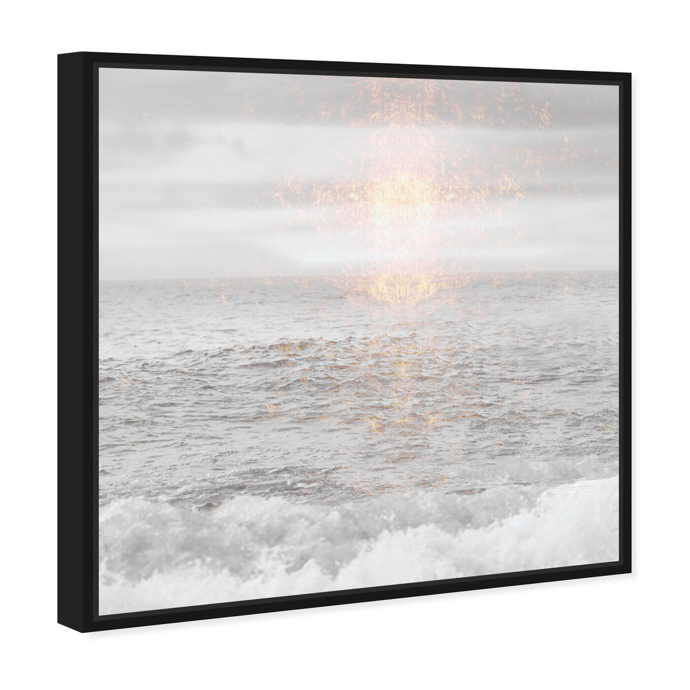 Angled view of Grey Sea featuring nautical and coastal and coastal landscapes art.