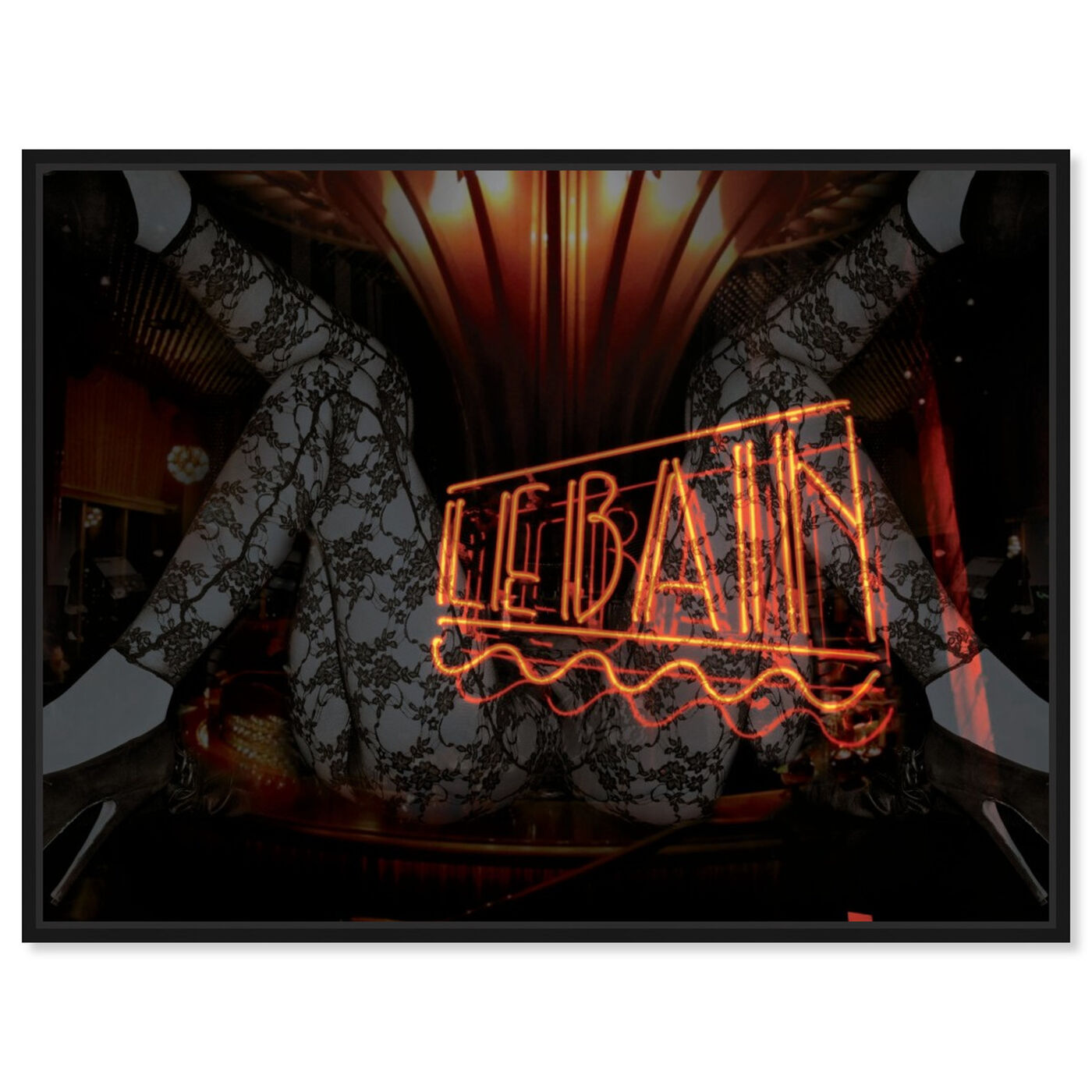 Front view of A Night at Le Bain featuring advertising and posters art.