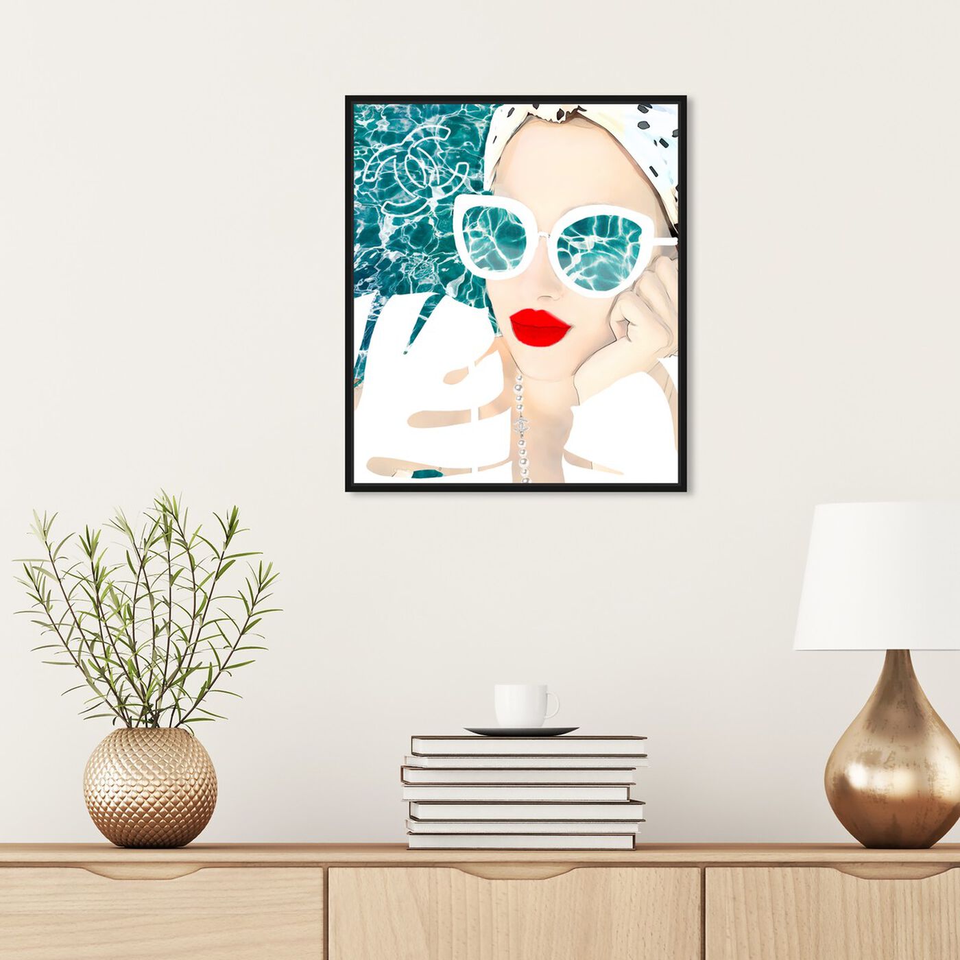 Hanging view of MariPily in White featuring fashion and glam and accessories art.